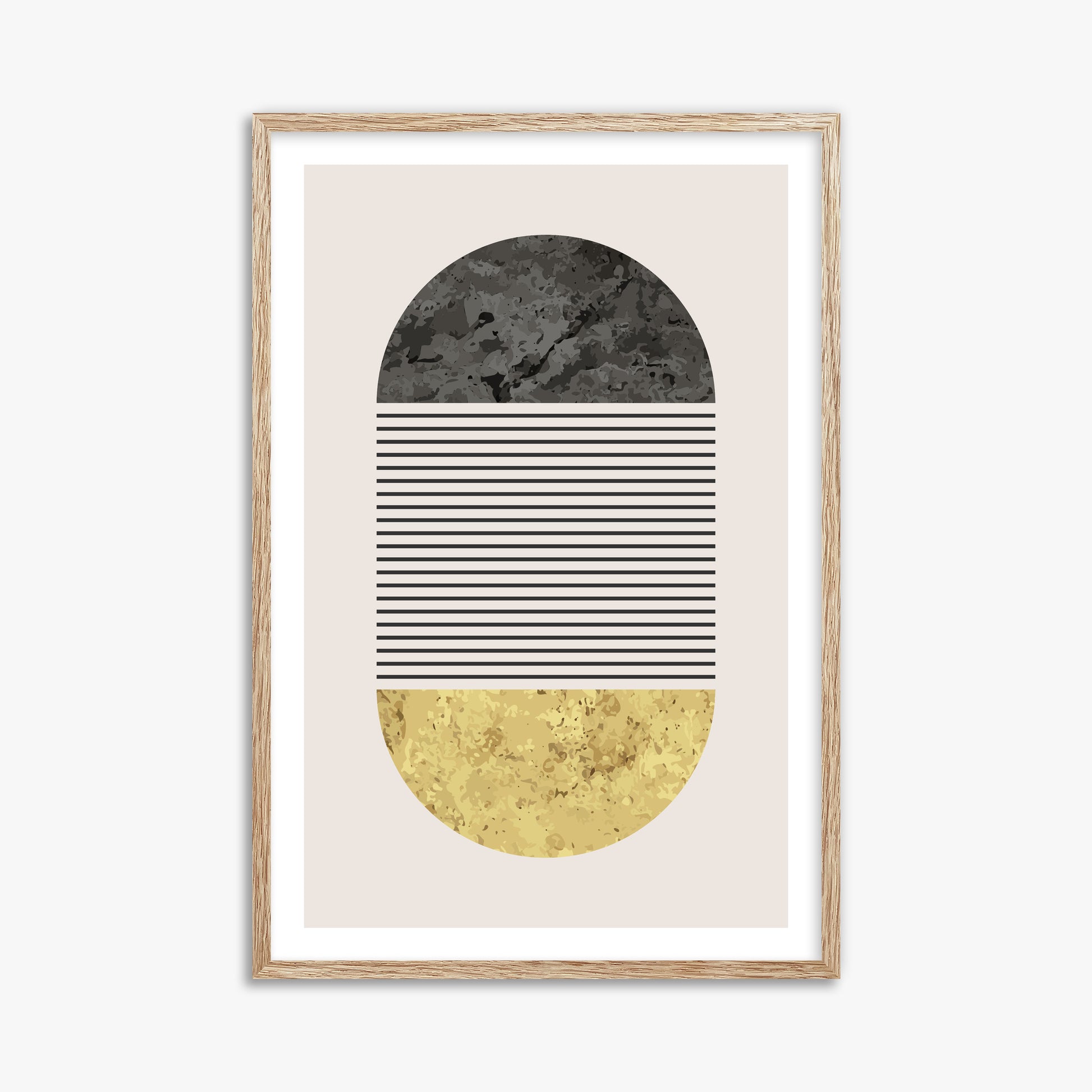 Day & Night Halo, 61x91cm Framed Art Reproduction With Raw Oak Frame