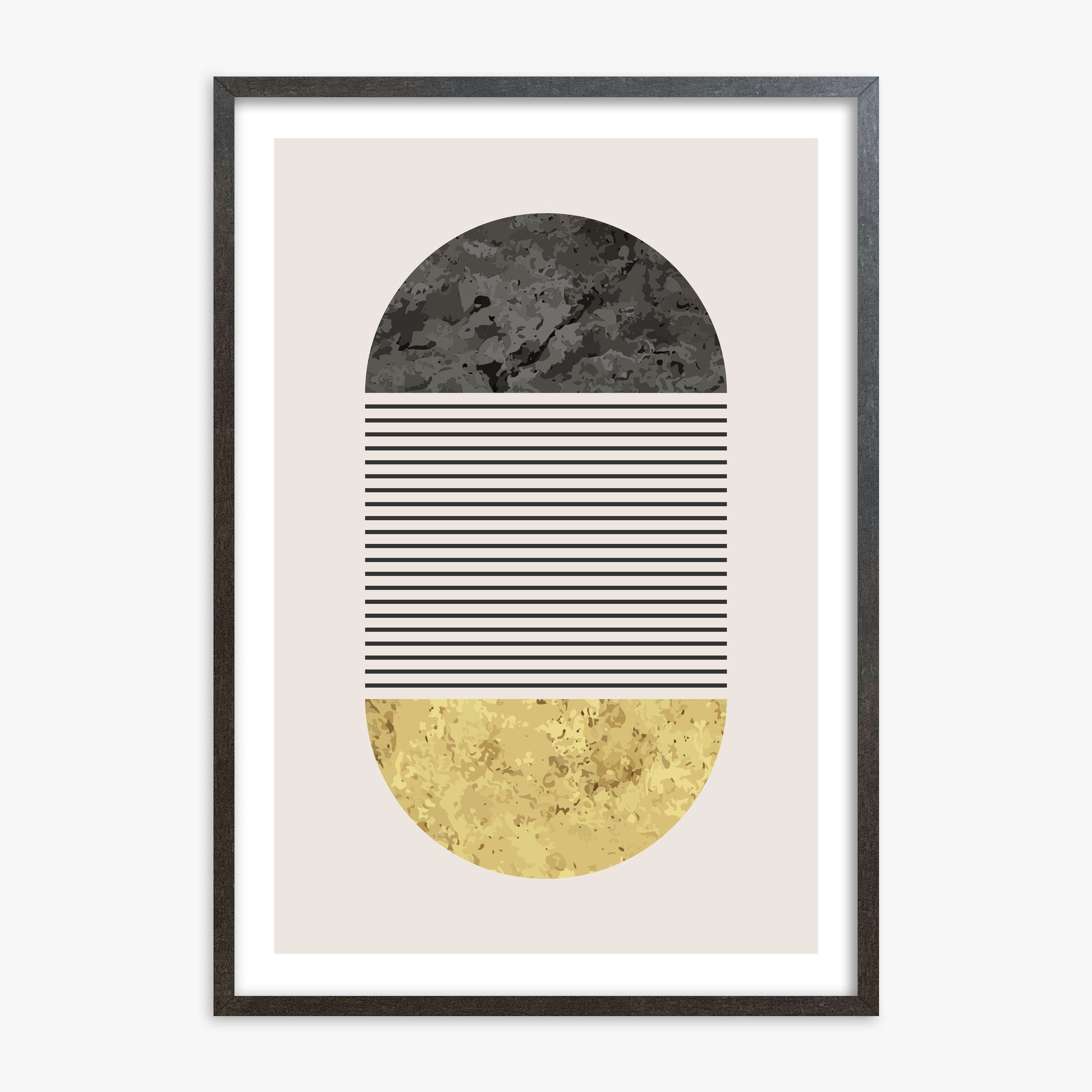 Day & Night Halo, 70x100cm Framed Art Reproduction With Espresso Frame