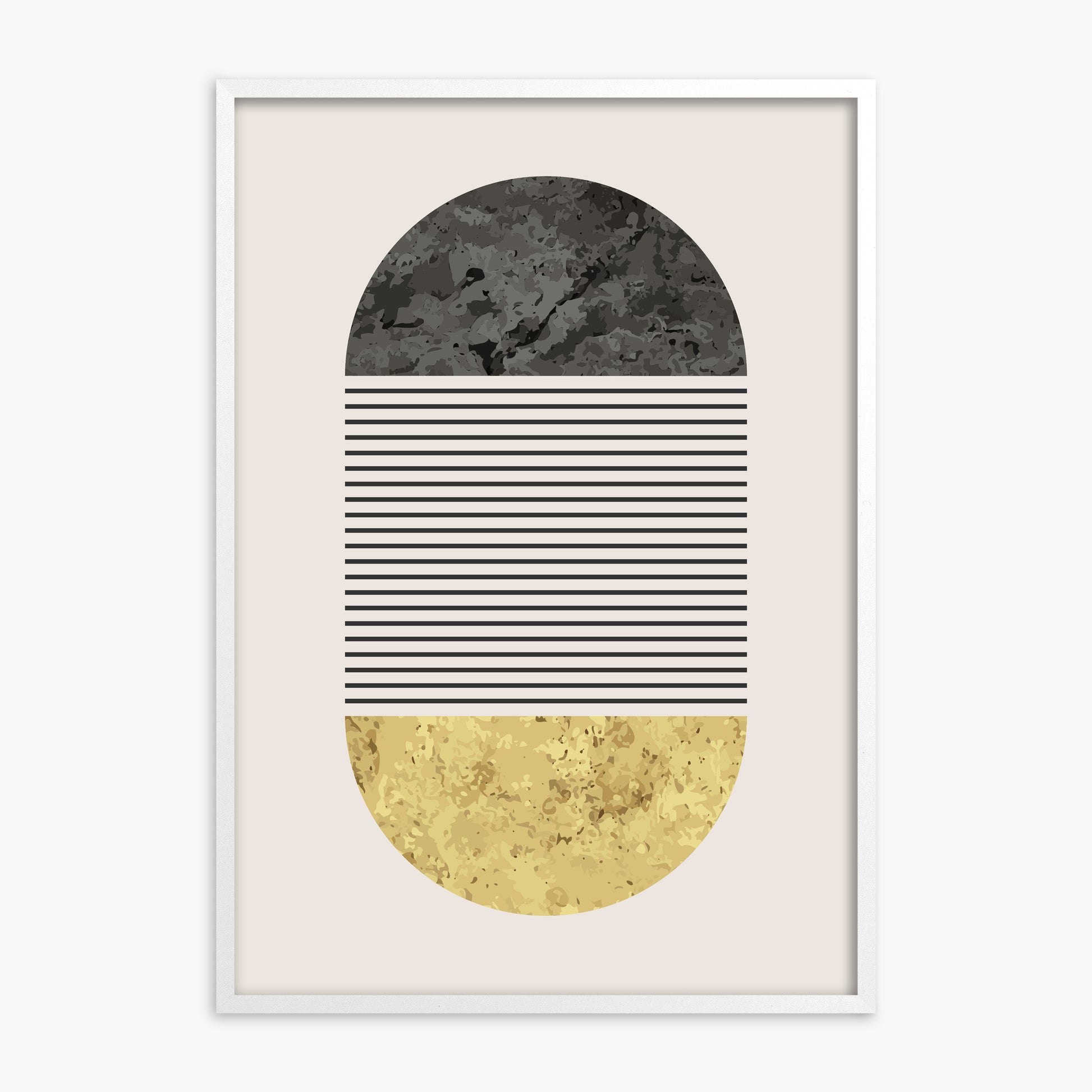 Day & Night Halo, White Framed Poster With White Frame