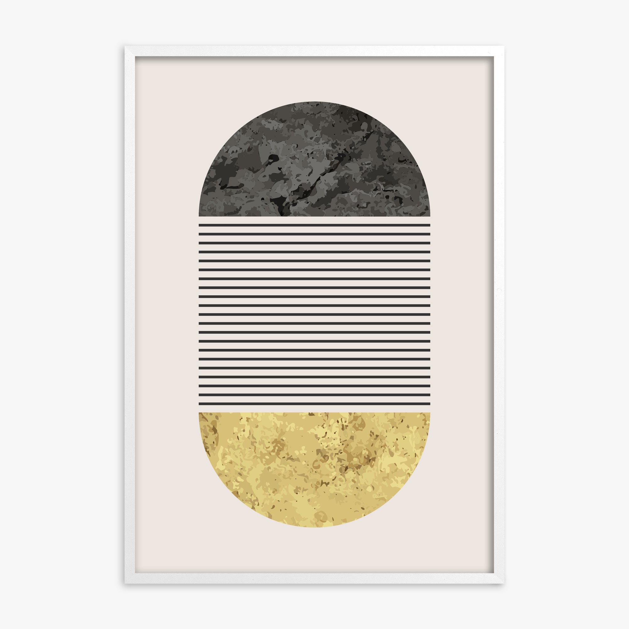 Day & Night Halo, White Framed Poster With White Frame