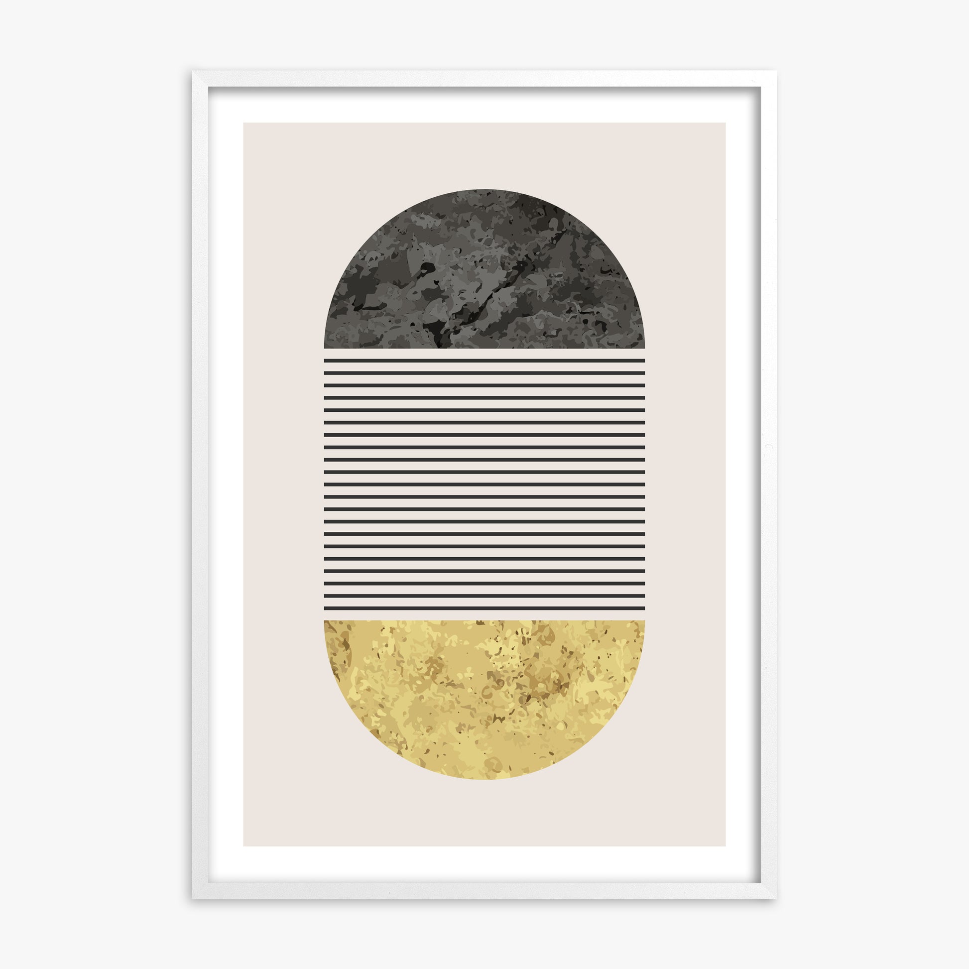 Day & Night Halo, White Framed Poster With White Frame