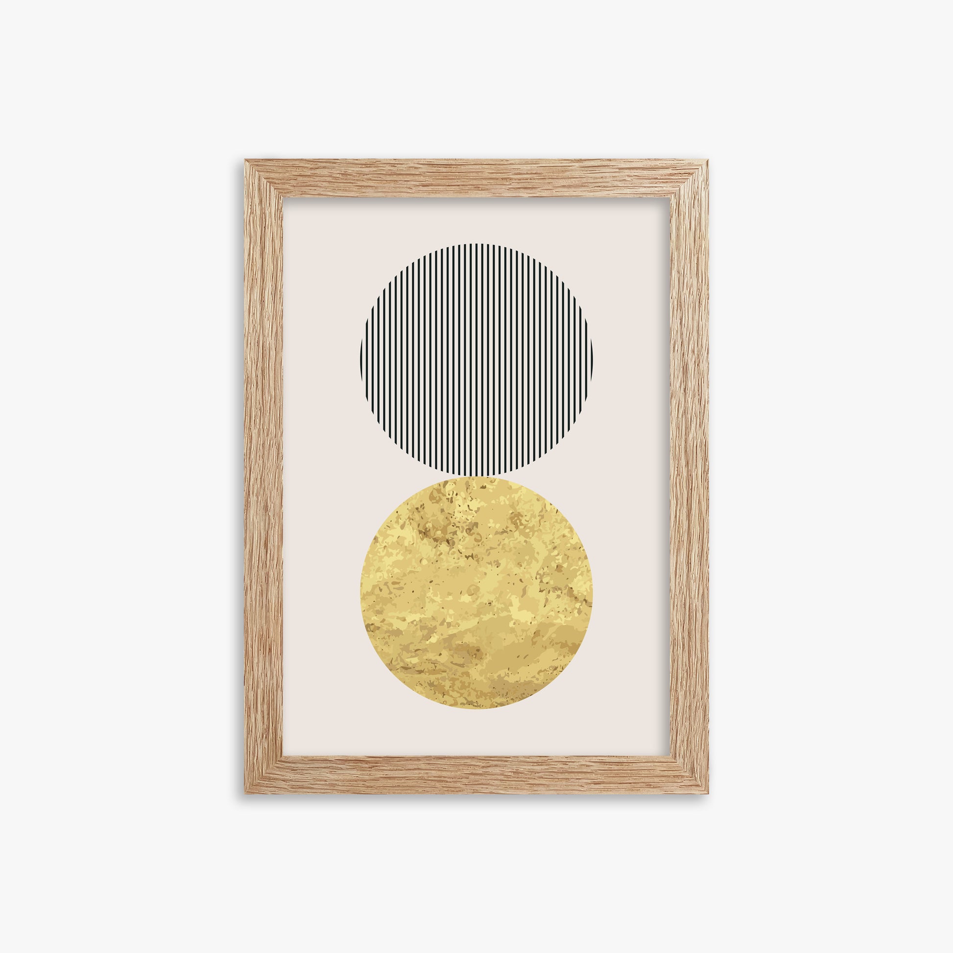 Eclipsed Gold, 21x30cm Framed Art Reproduction With Raw Oak Frame