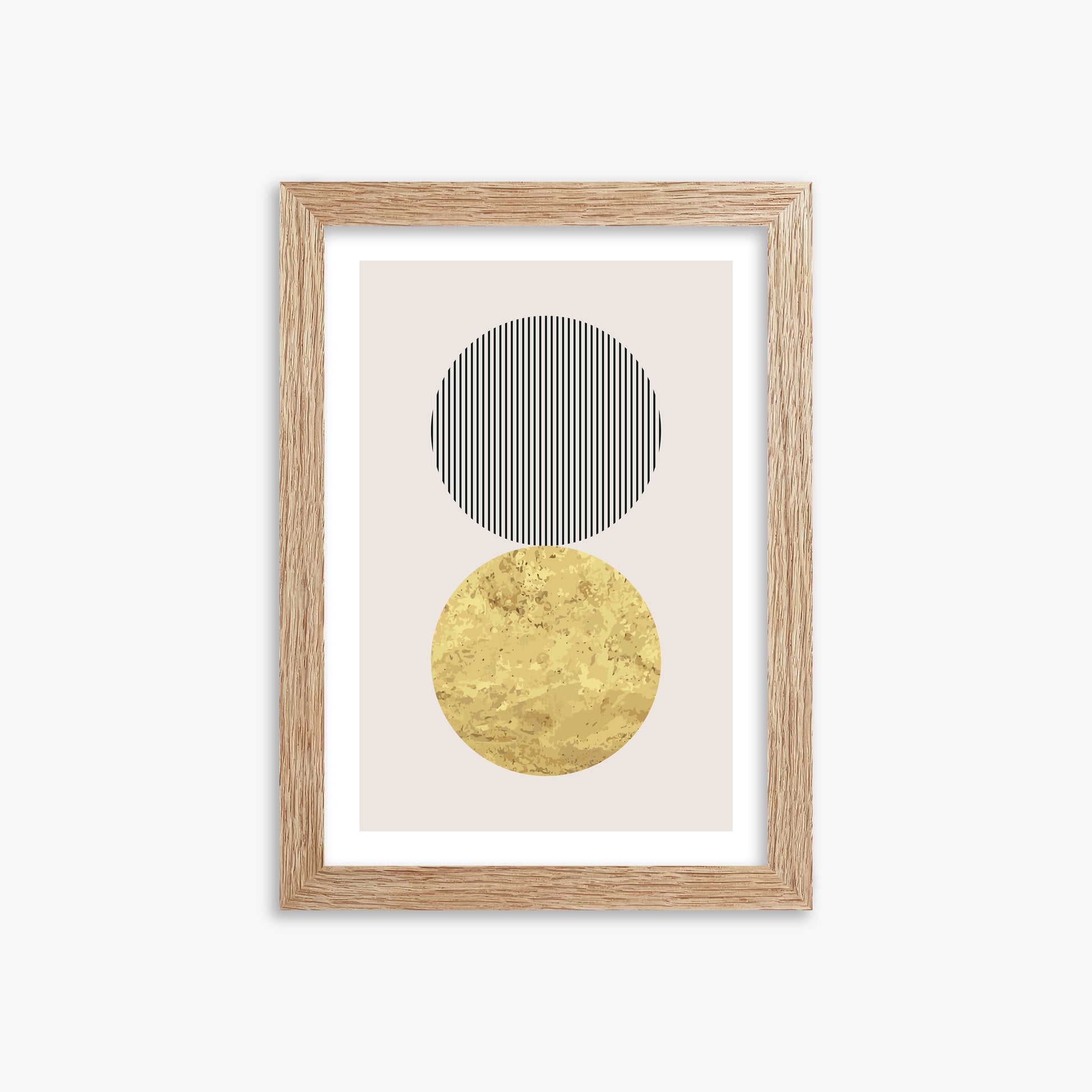 Eclipsed Gold, 21x30cm Framed Art Reproduction With Raw Oak Frame