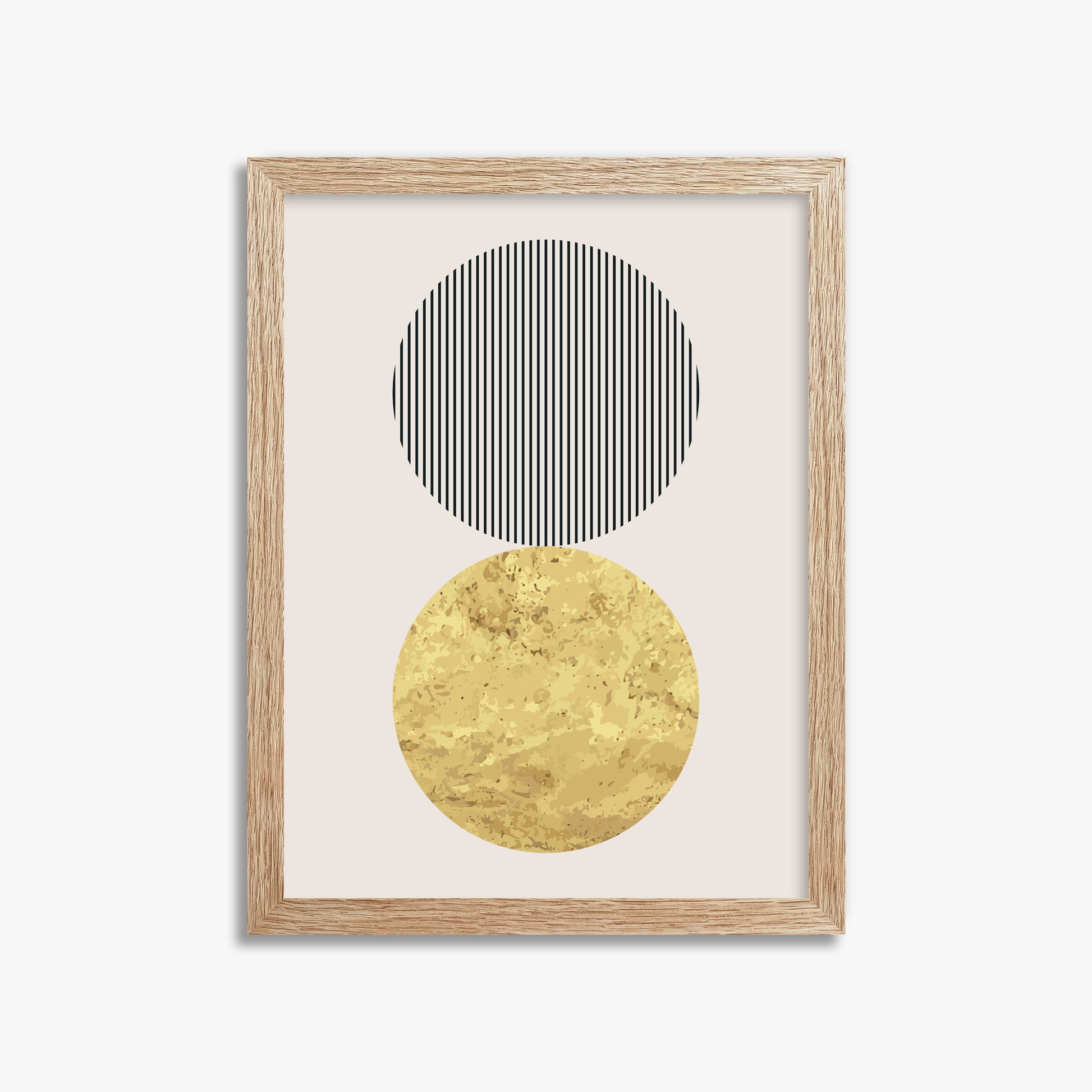 Eclipsed Gold, 30x40cm Framed Art Reproduction With Raw Oak Frame