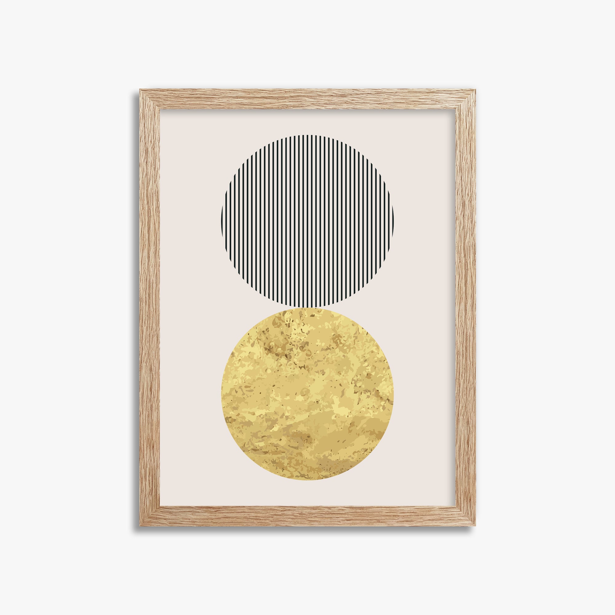 Eclipsed Gold, 30x40cm Framed Art Reproduction With Raw Oak Frame
