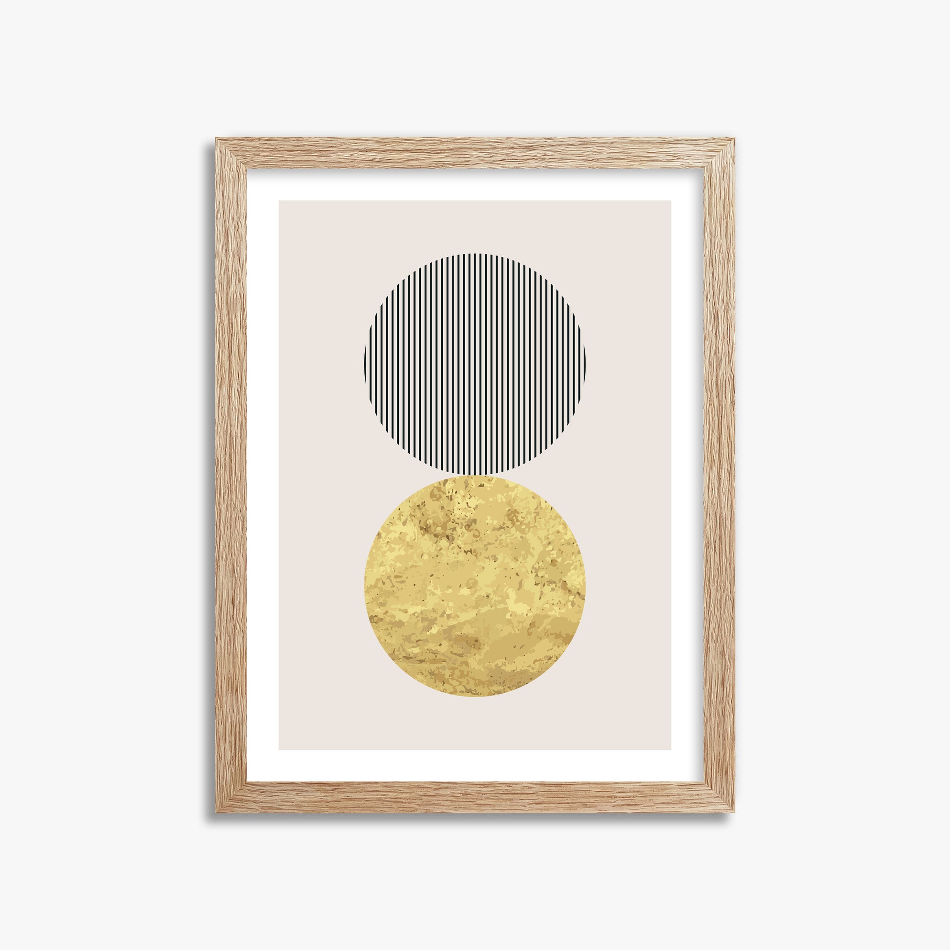 Eclipsed Gold, 30x40cm Framed Art Reproduction With Raw Oak Frame