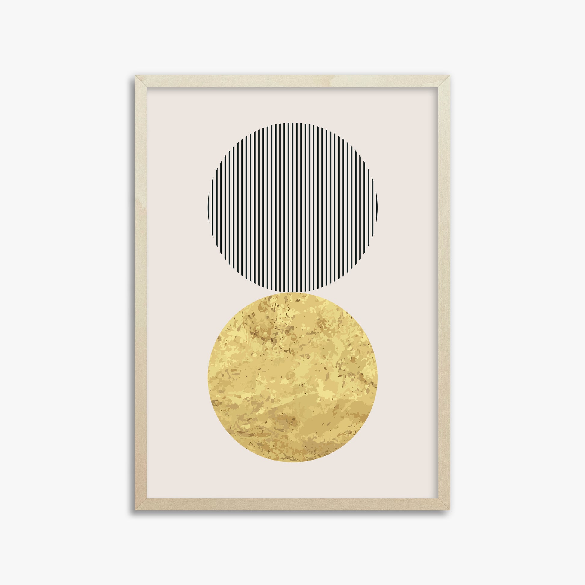 Eclipsed Gold, 50x70cm Framed Art Reproduction With Lime Wood Frame