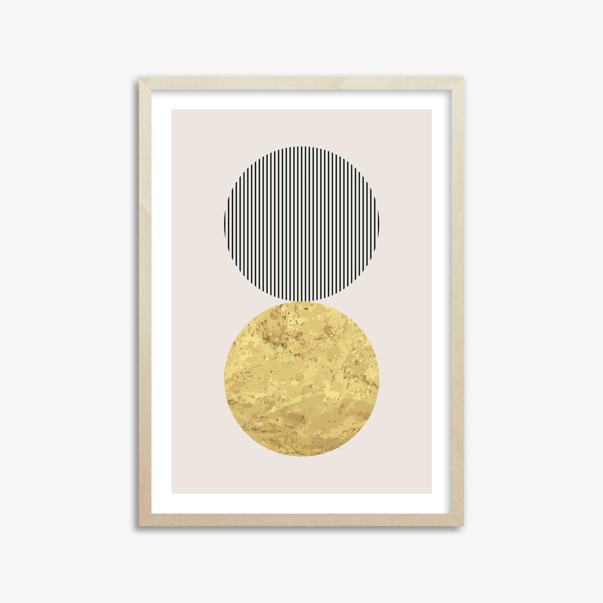 Eclipsed Gold, 50x70cm Framed Art Reproduction With Lime Wood Frame
