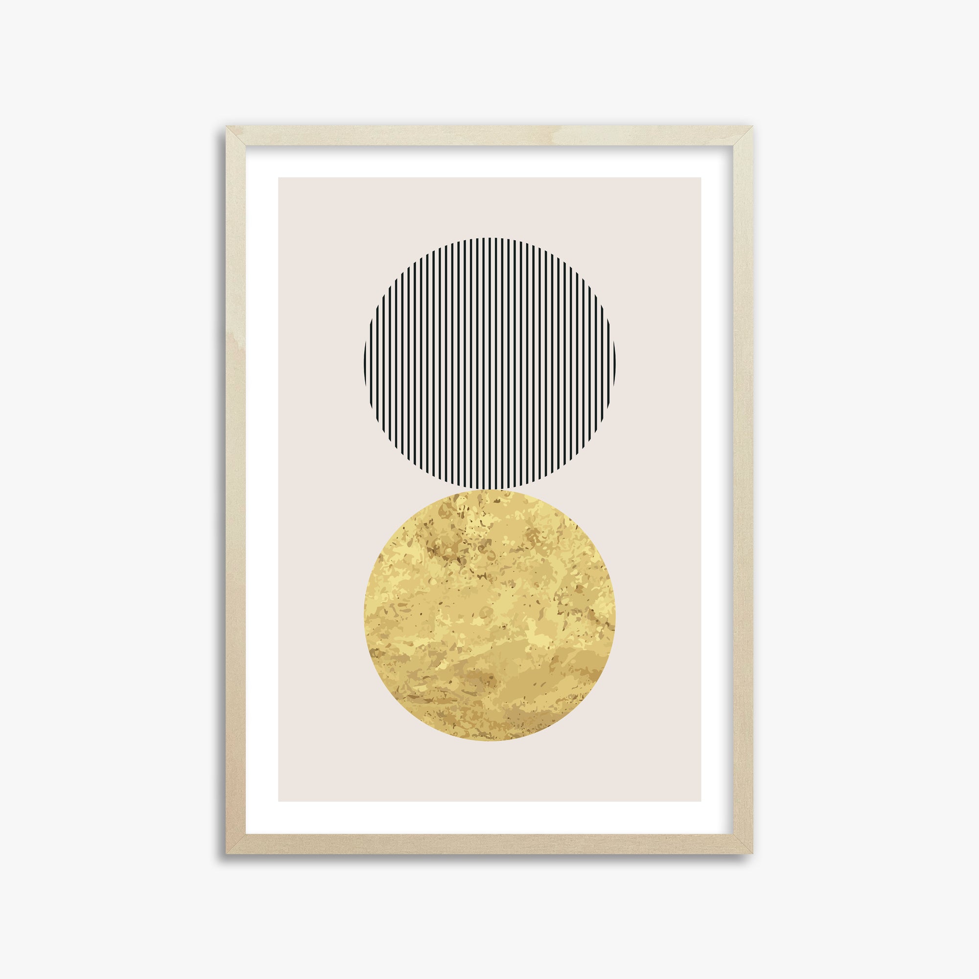 Eclipsed Gold, 50x70cm Framed Art Reproduction With Lime Wood Frame