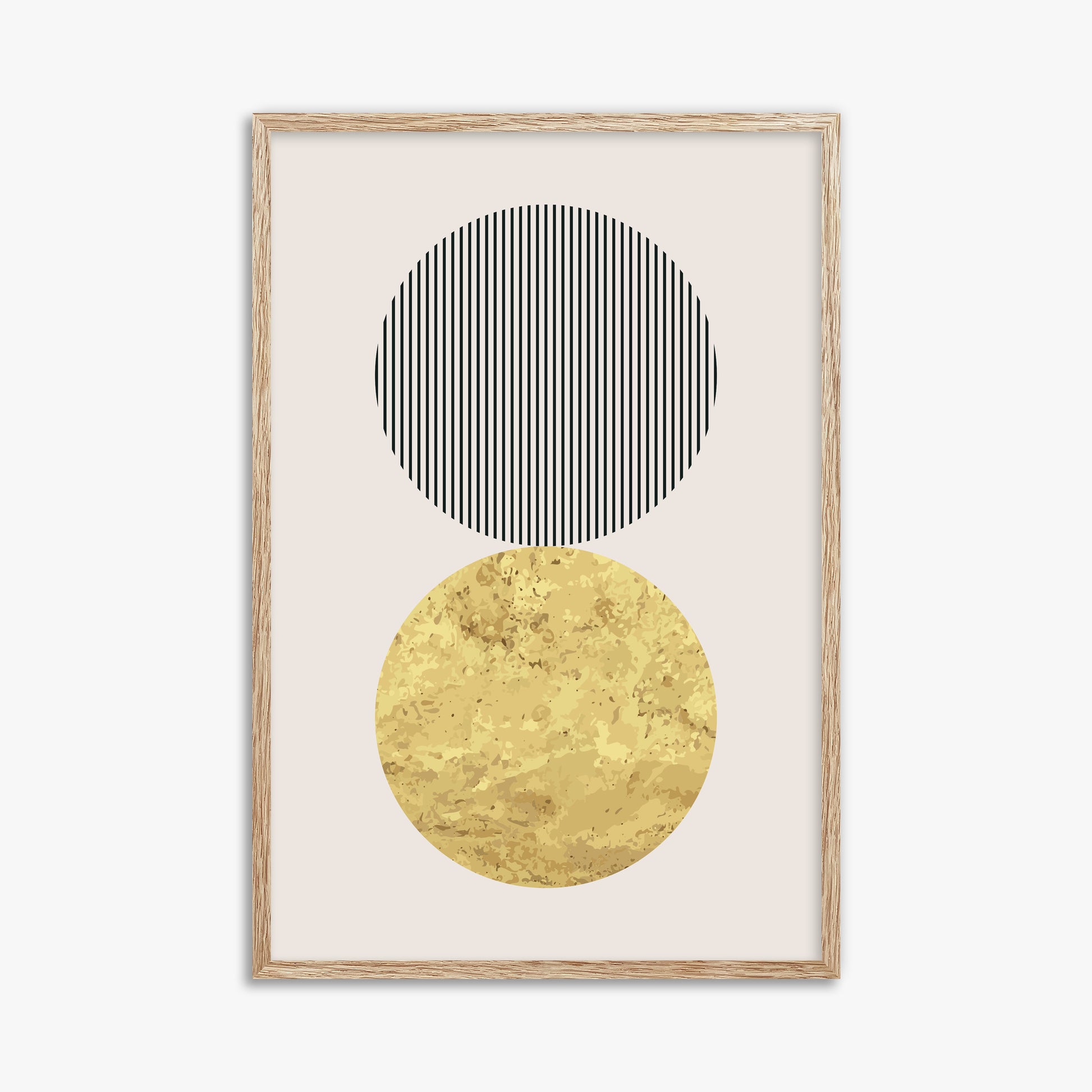 Eclipsed Gold, 61x91cm Framed Art Reproduction With Raw Oak Frame