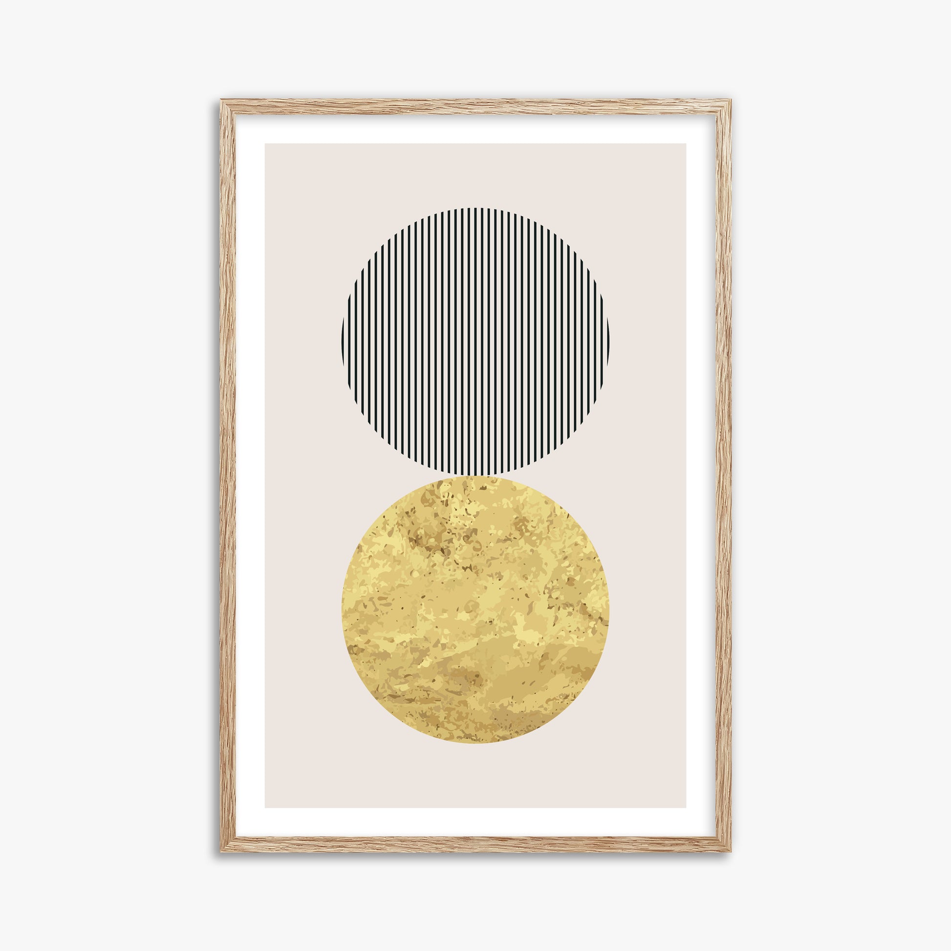 Eclipsed Gold, 61x91cm Framed Art Reproduction With Raw Oak Frame