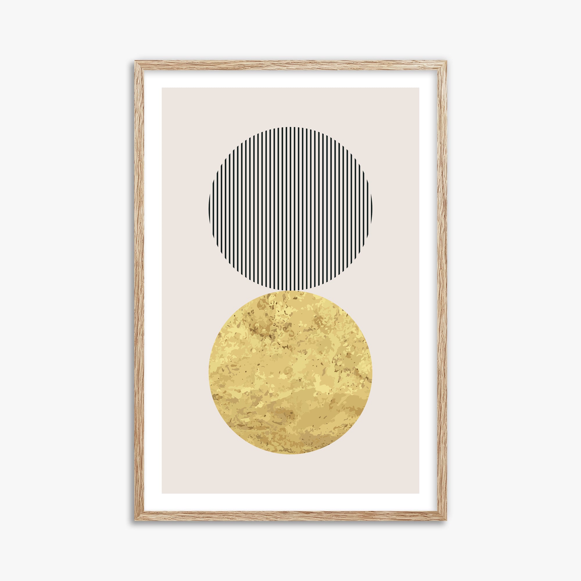 Eclipsed Gold, 61x91cm Framed Art Reproduction With Raw Oak Frame