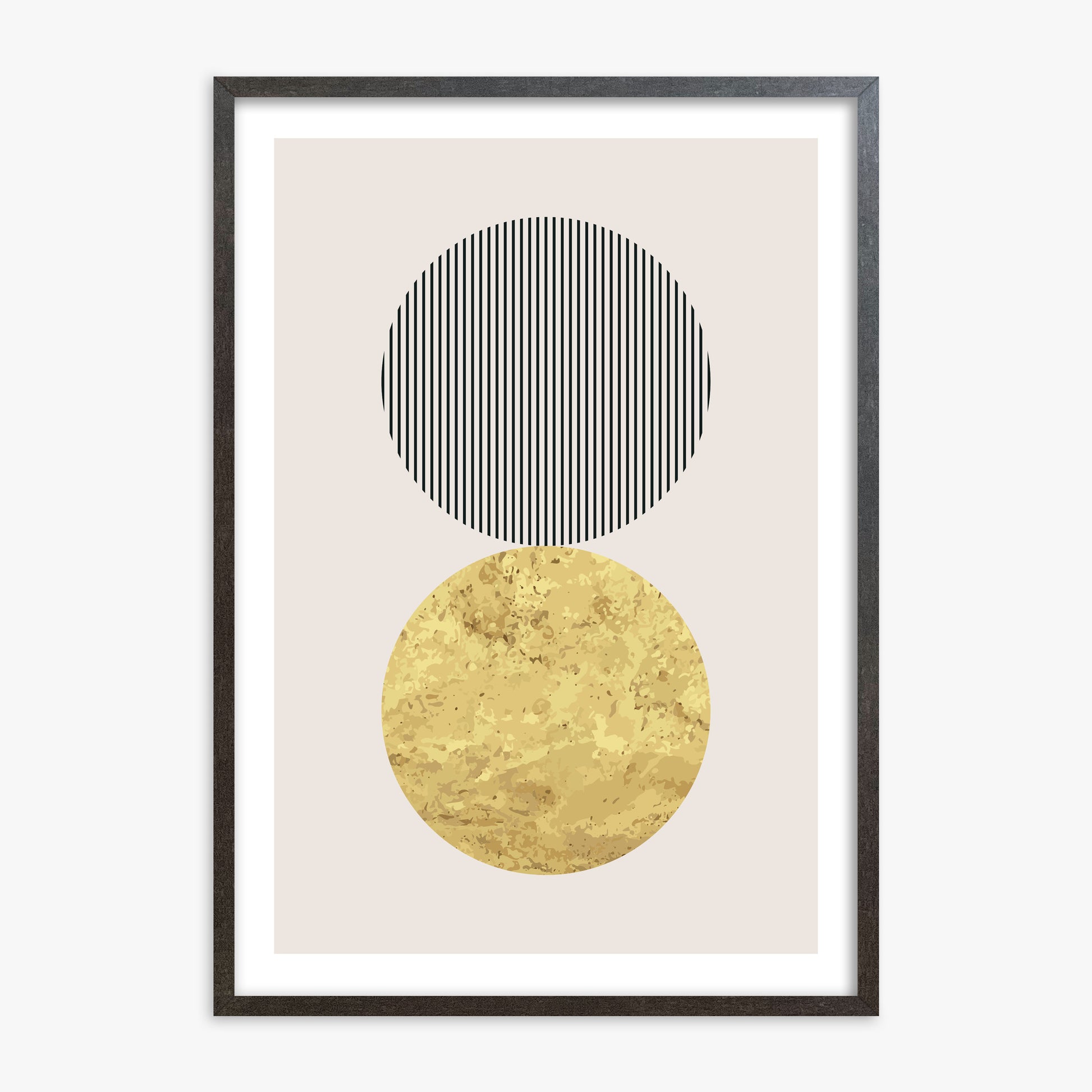 Eclipsed Gold, 70x100cm Framed Art Reproduction With Espresso Frame