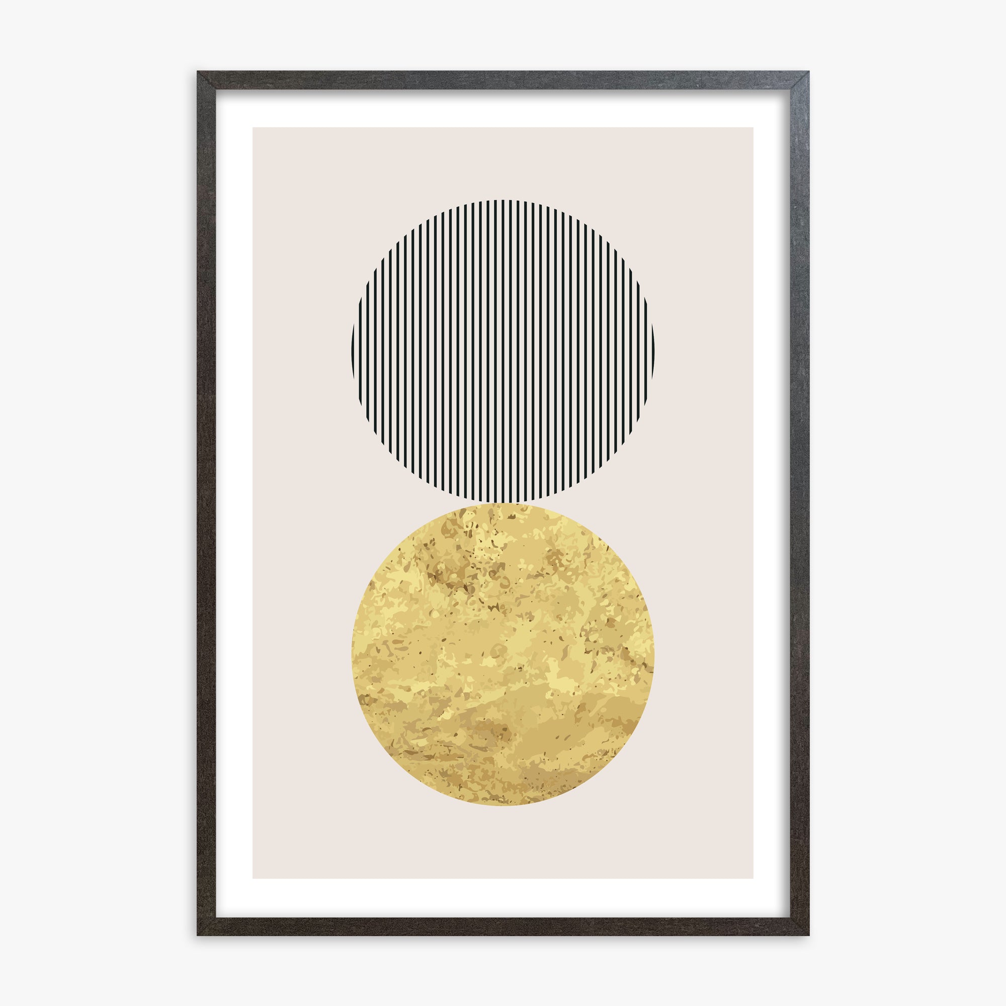 Eclipsed Gold, 70x100cm Framed Art Reproduction With Espresso Frame