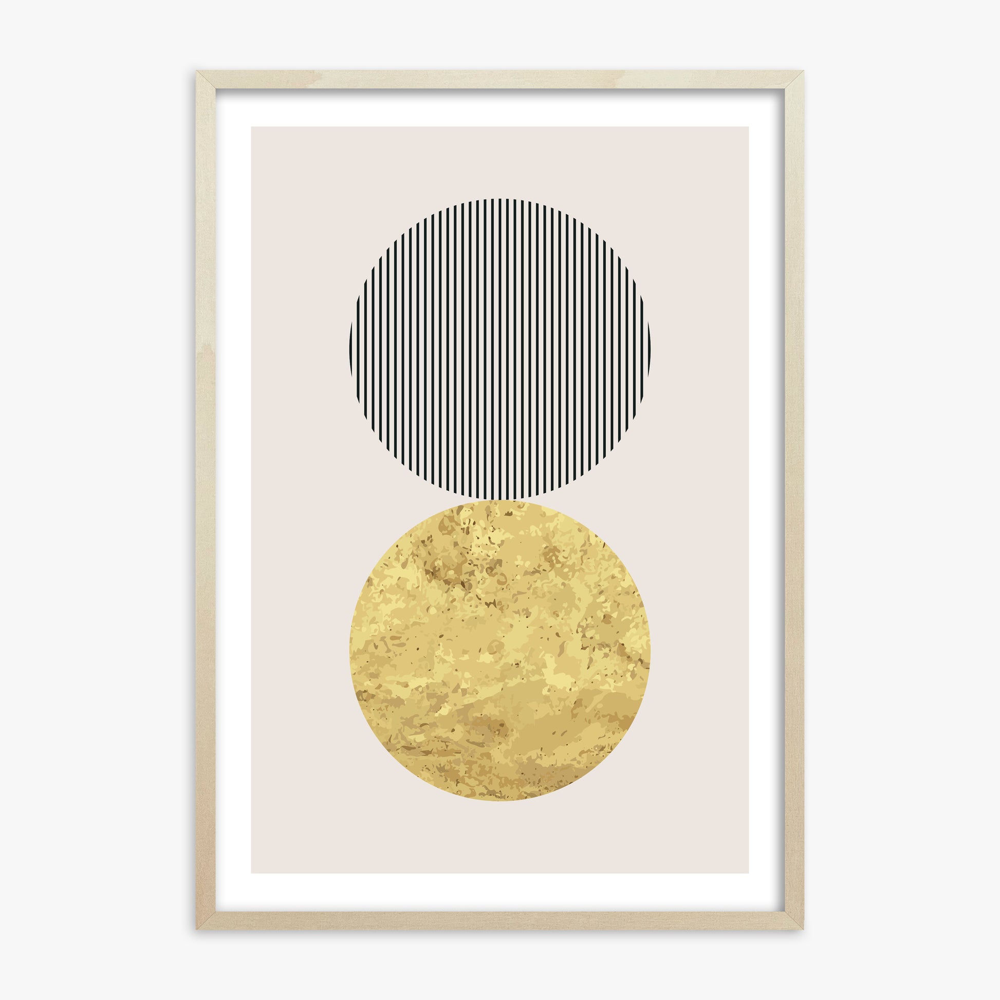 Eclipsed Gold, 70x100cm Framed Art Reproduction With Lime Wood Frame