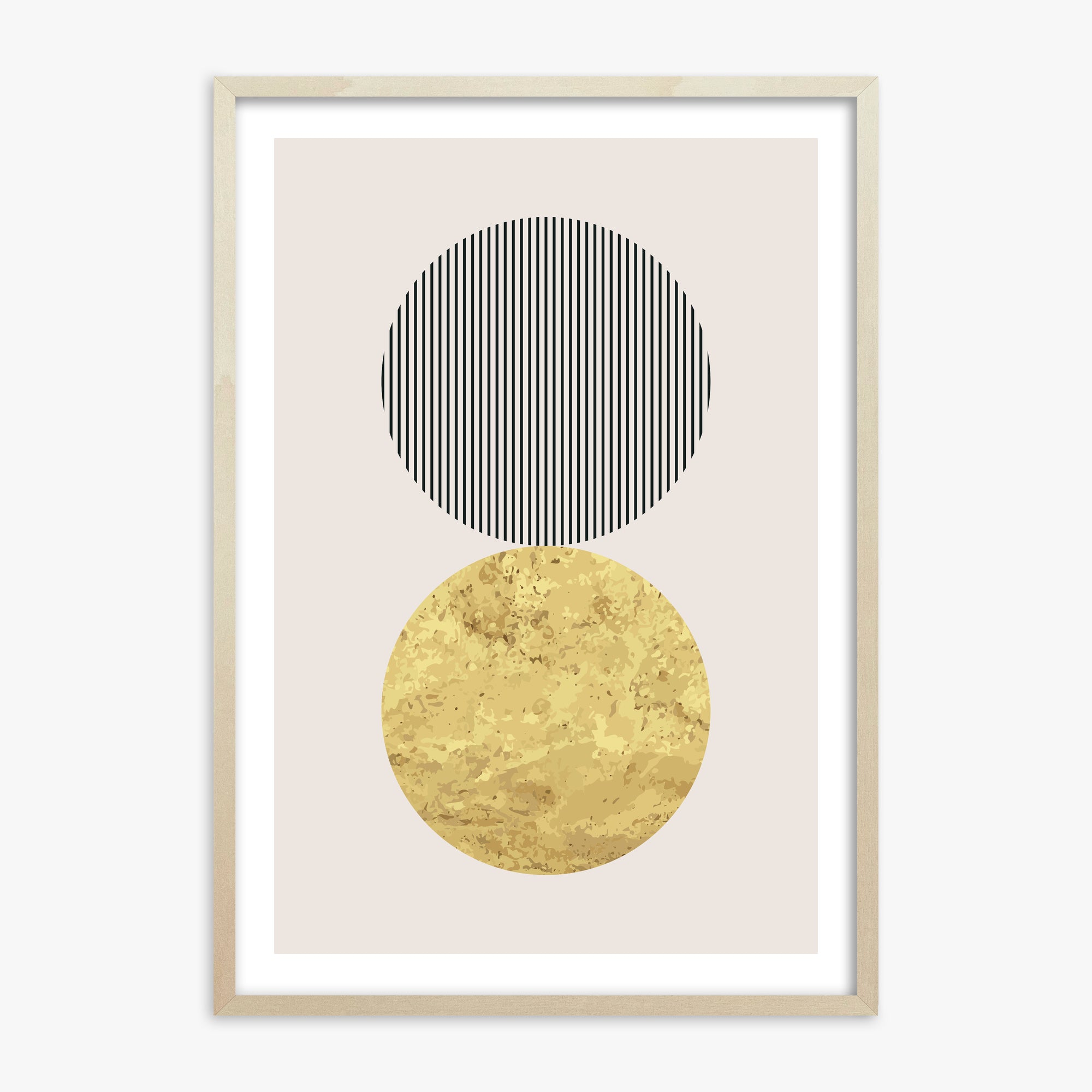 Eclipsed Gold, 70x100cm Framed Art Reproduction With Lime Wood Frame