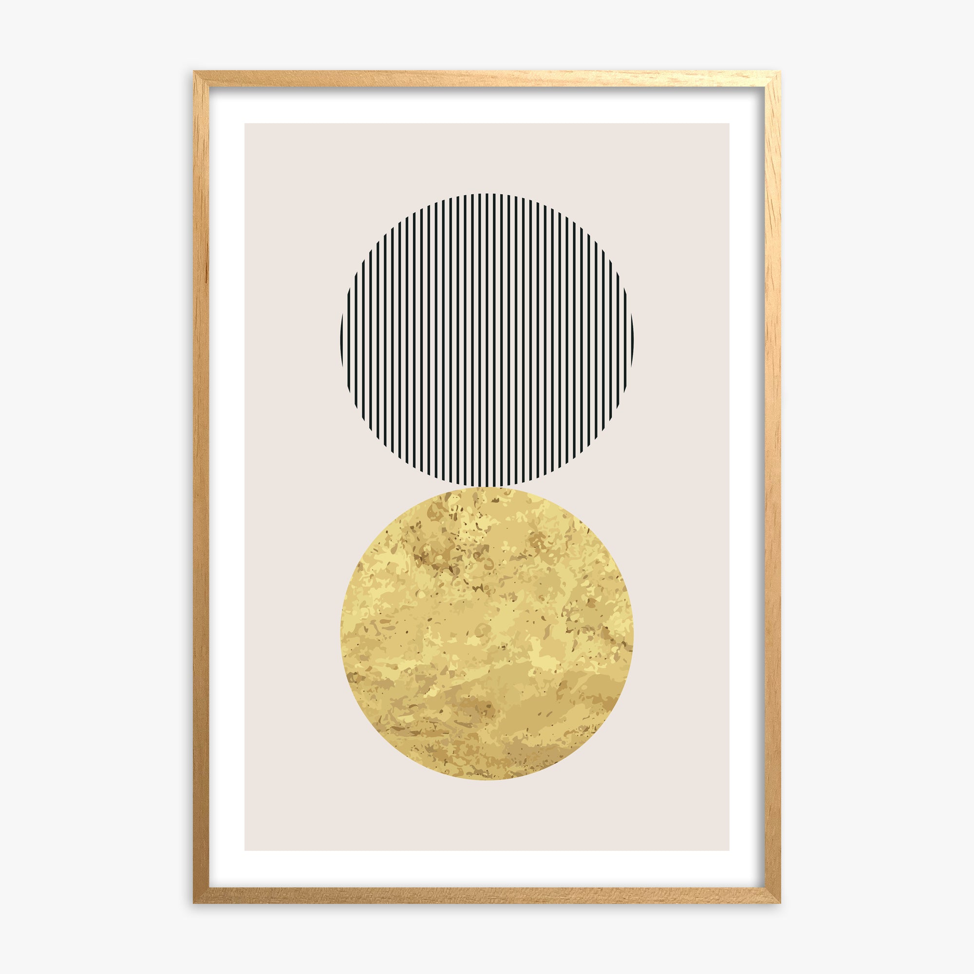 Eclipsed Gold, Oak Framed Poster With Oak Frame