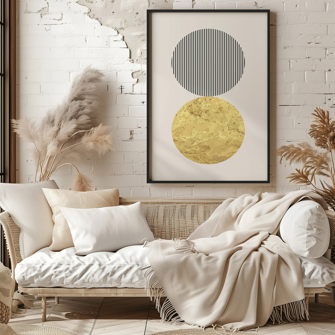 Eclipsed Gold, 50x70cm Framed Poster With Black Frame