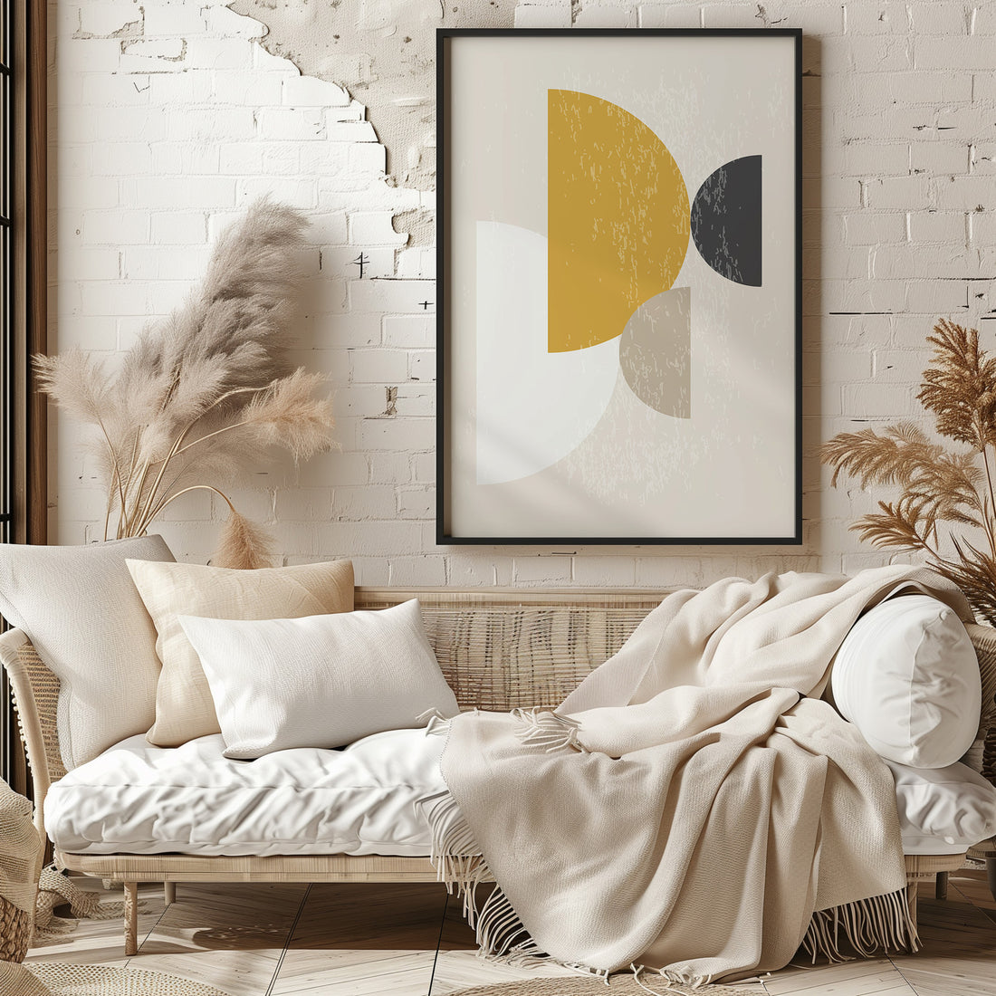 Harvest Overlap, 50x70cm Framed Poster With Black Frame