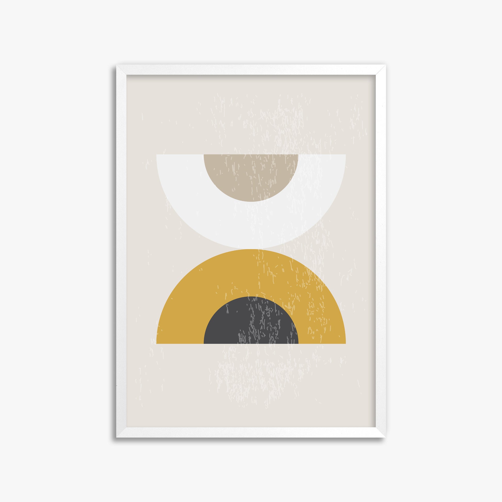 Geometric Balance, 50x70cm Framed Poster With White Frame