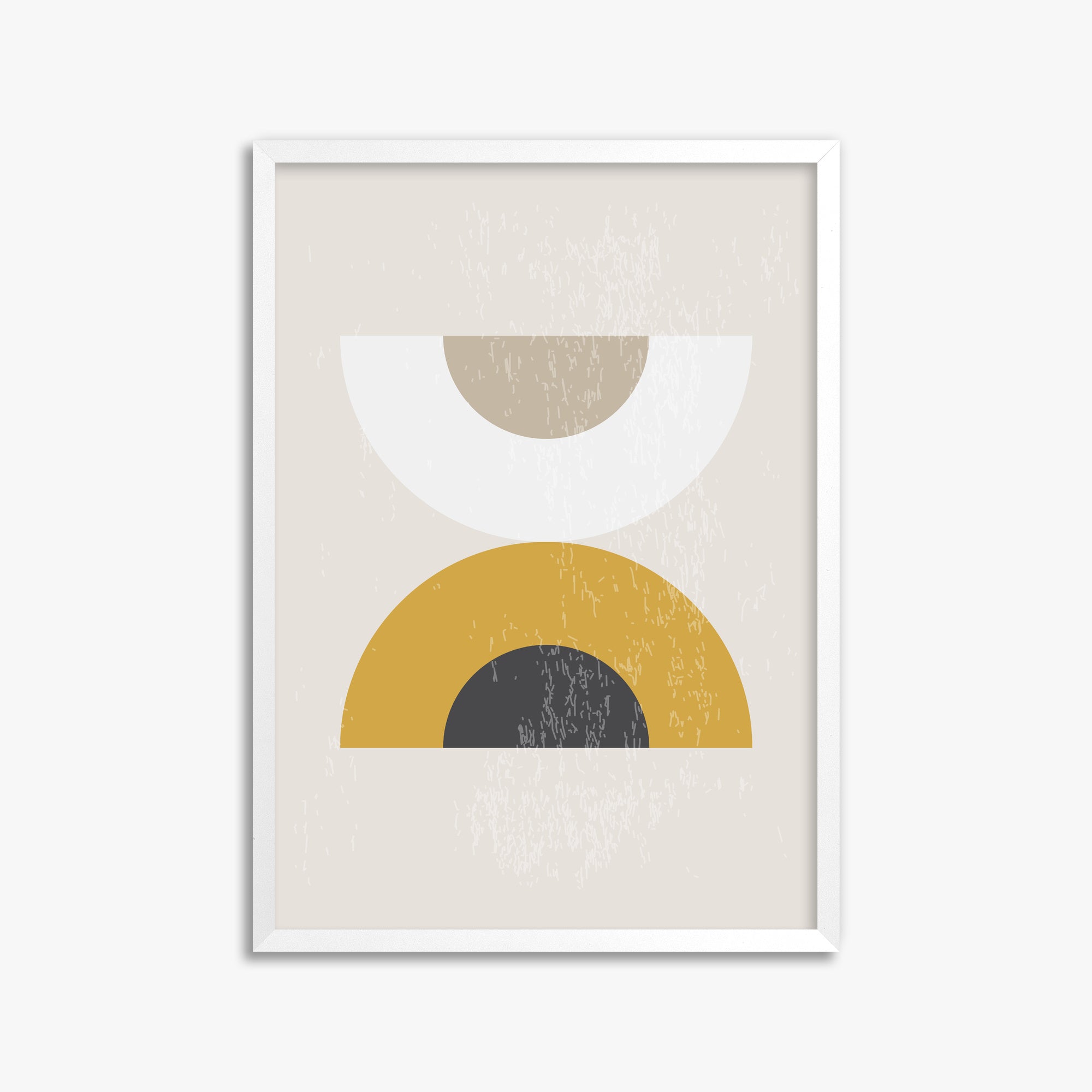 Geometric Balance, 50x70cm Framed Poster With White Frame