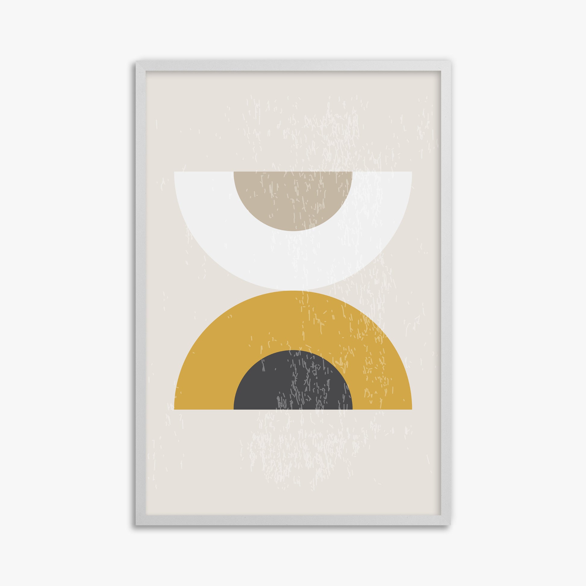 Geometric Balance, 61x91cm Framed Poster With White Frame