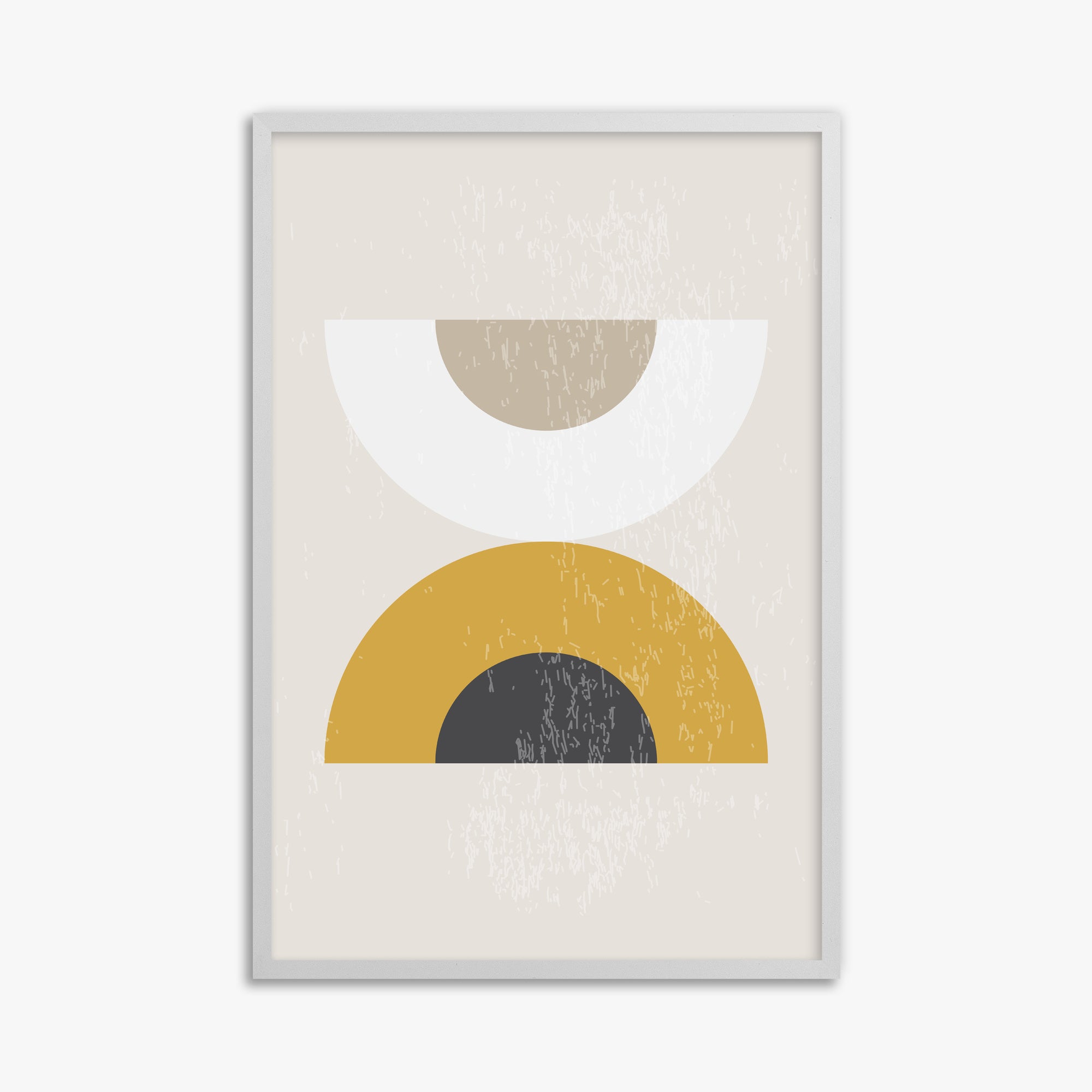 Geometric Balance, 61x91cm Framed Poster With White Frame