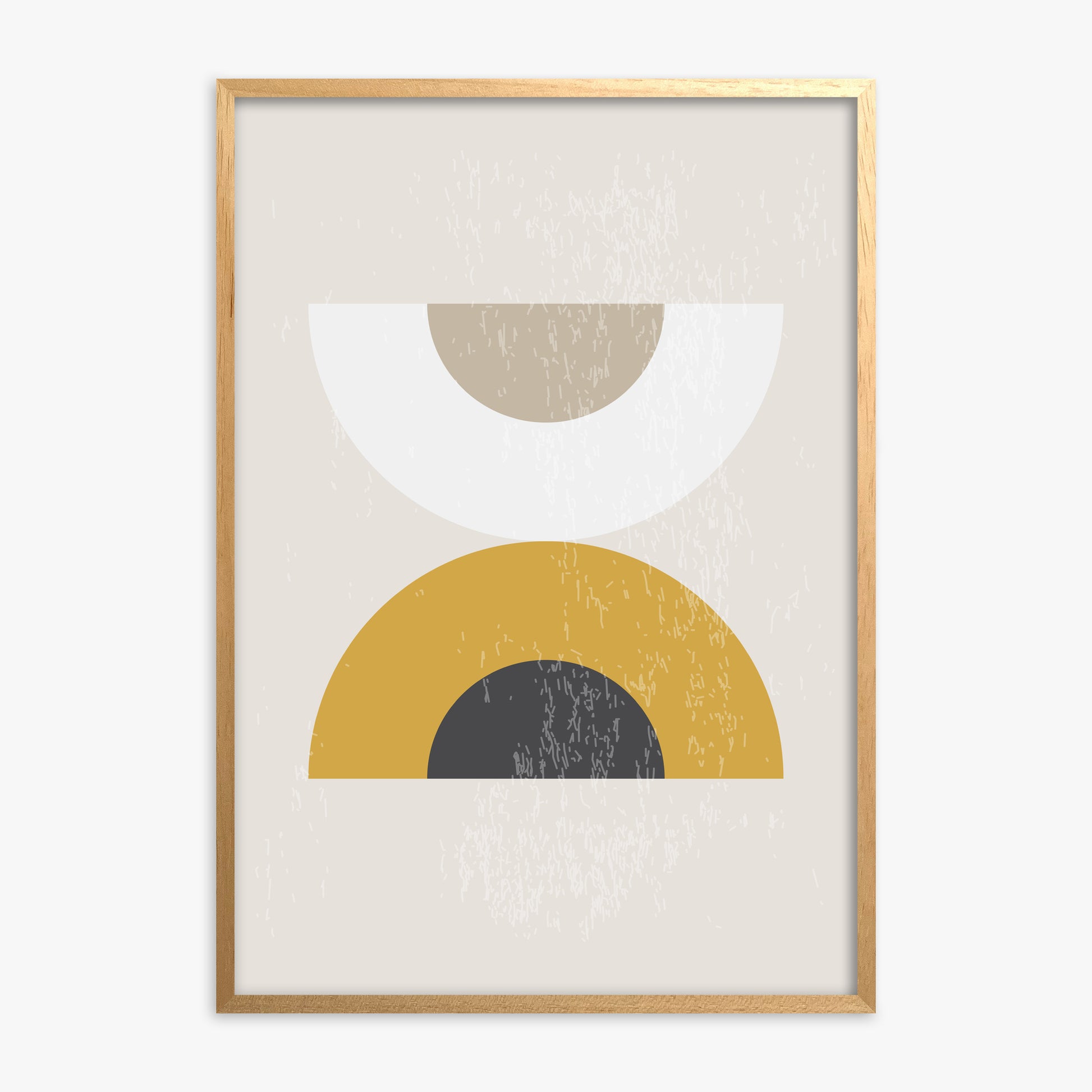 Geometric Balance, Oak Framed Poster With Oak Frame