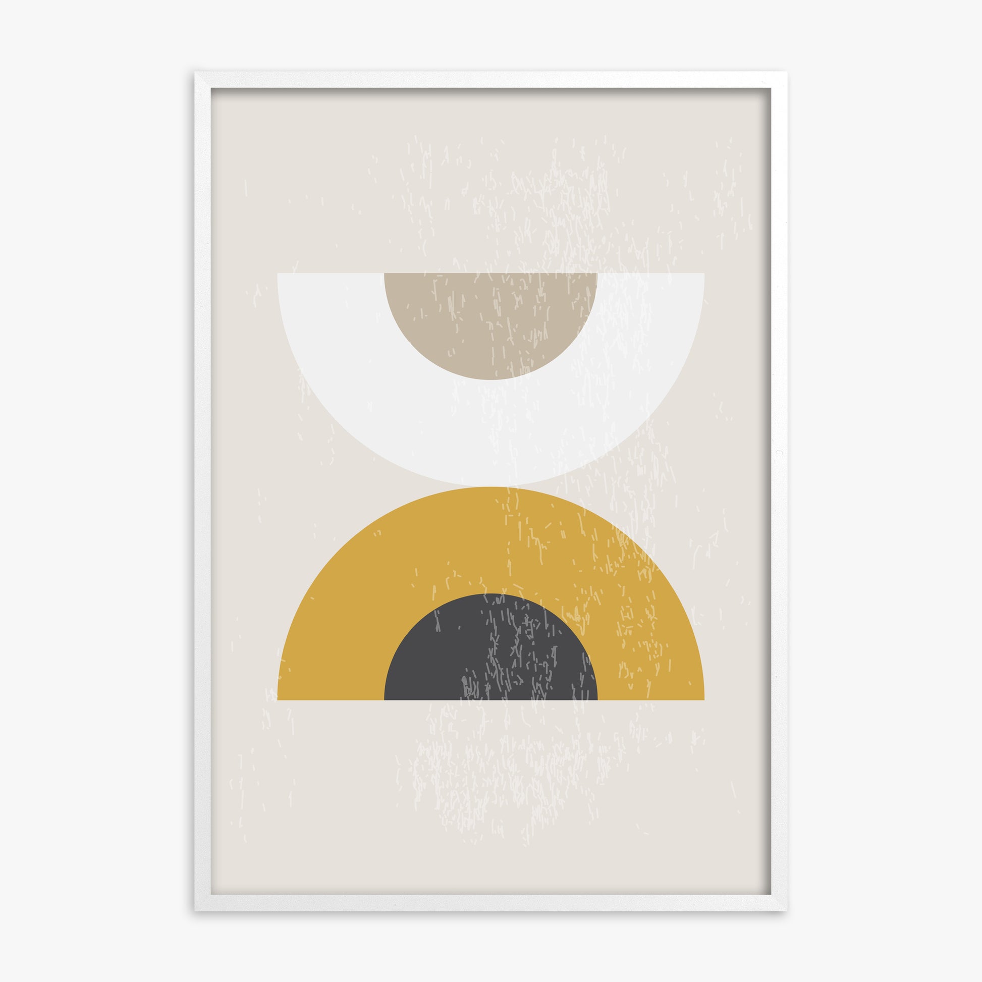 Geometric Balance, White Framed Poster With White Frame