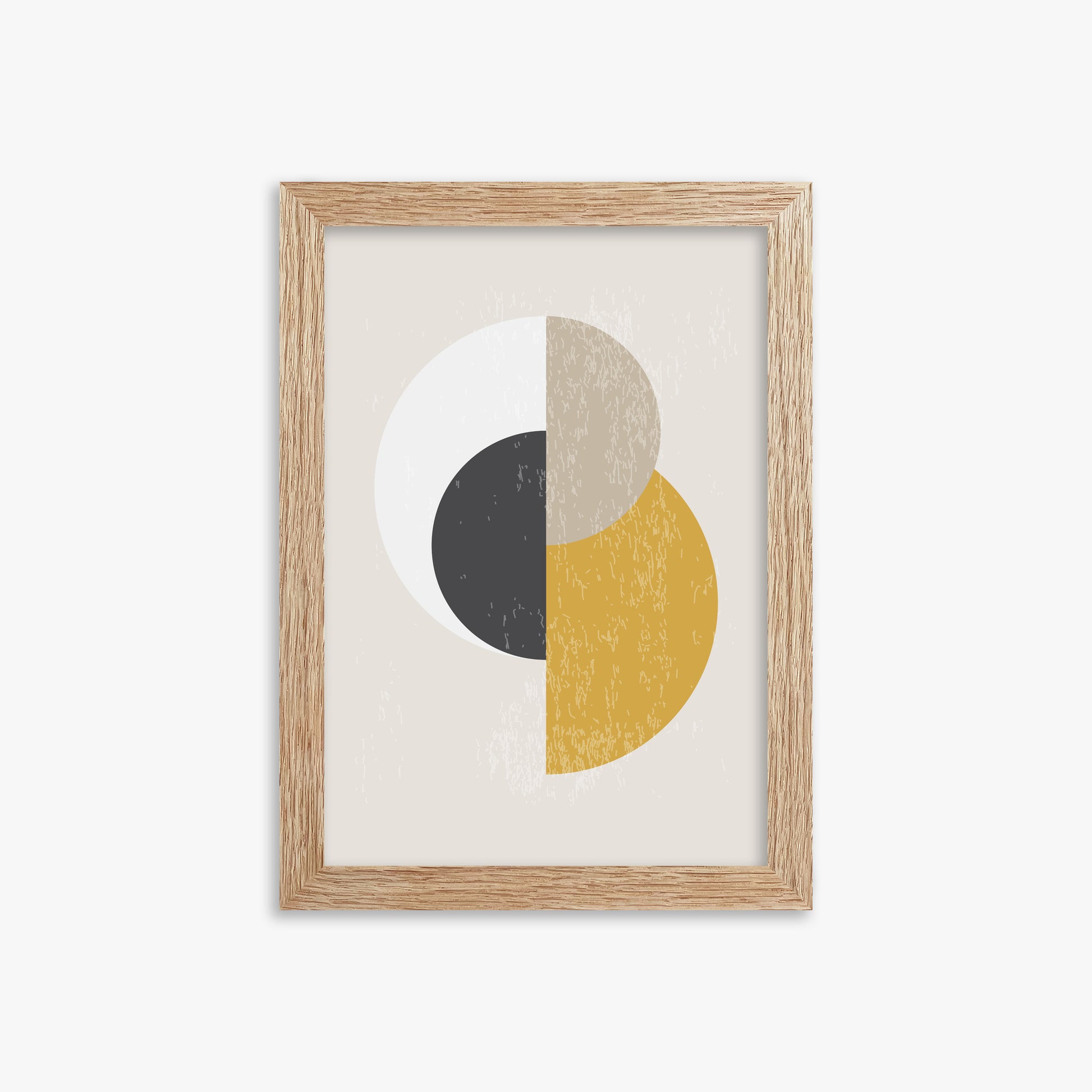 Lunar Phases Balance, 21x30cm Framed Poster With Raw Oak Frame