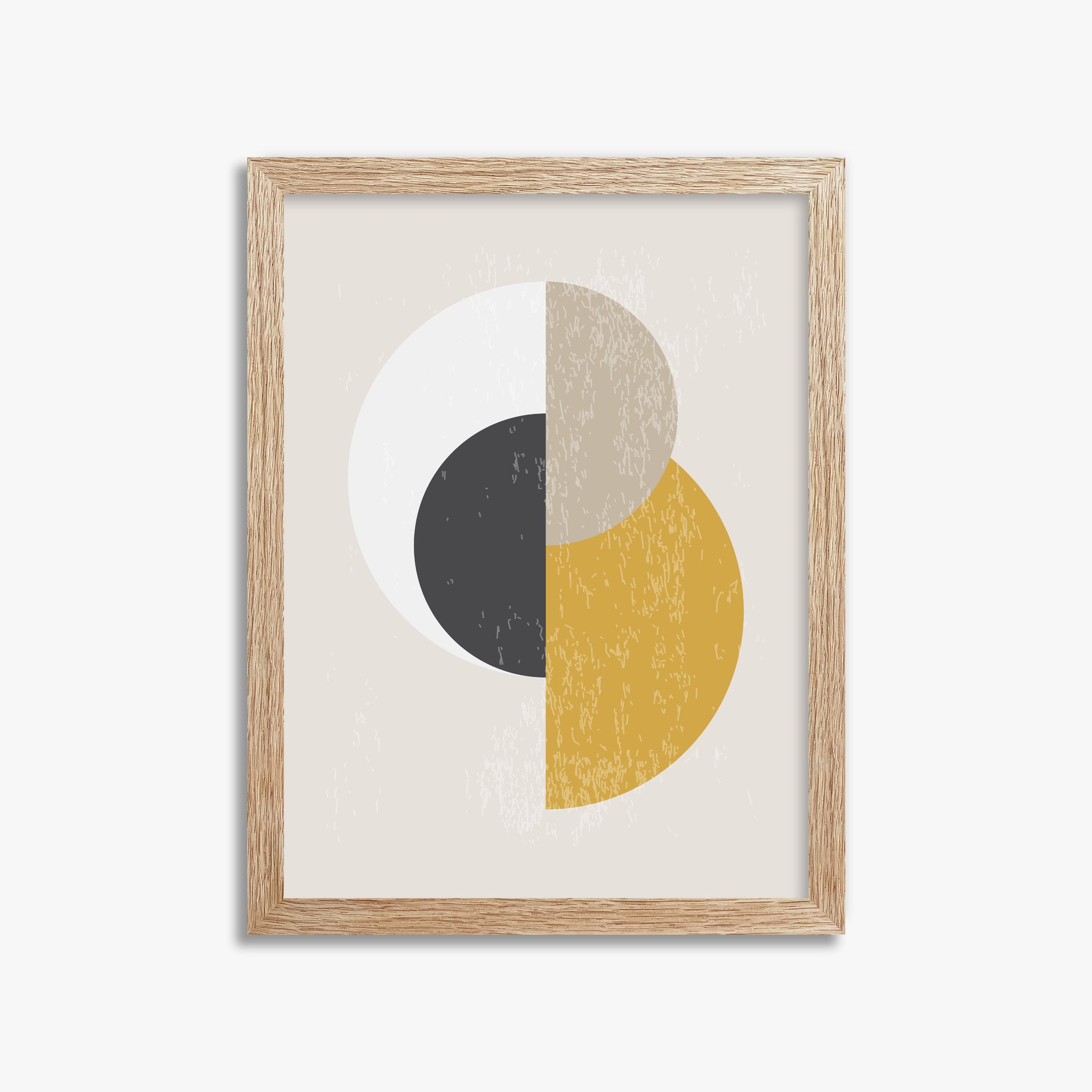 Lunar Phases Balance, 30x40cm Framed Poster With Raw Oak Frame
