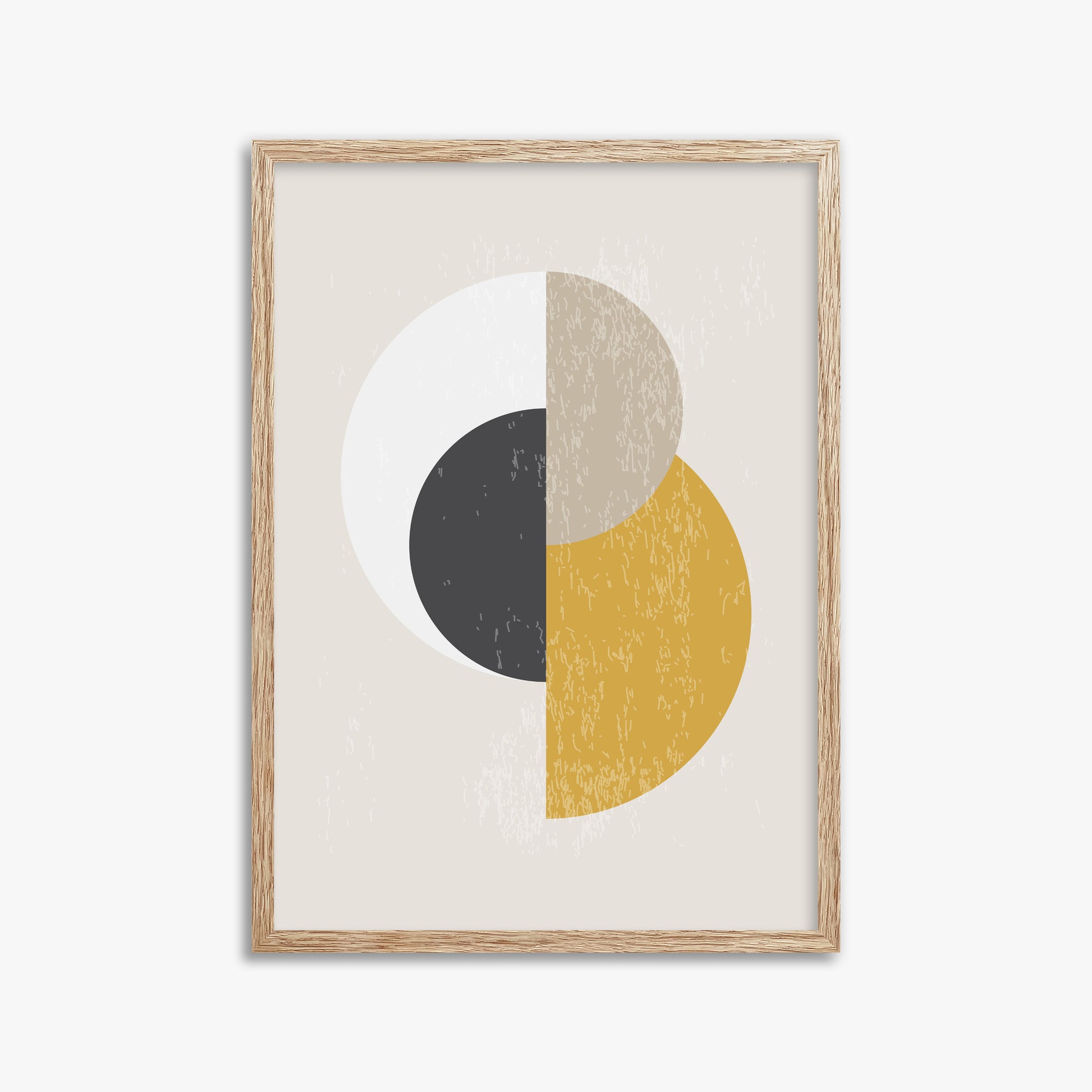 Lunar Phases Balance, 50x70cm Framed Poster With Raw Oak Frame