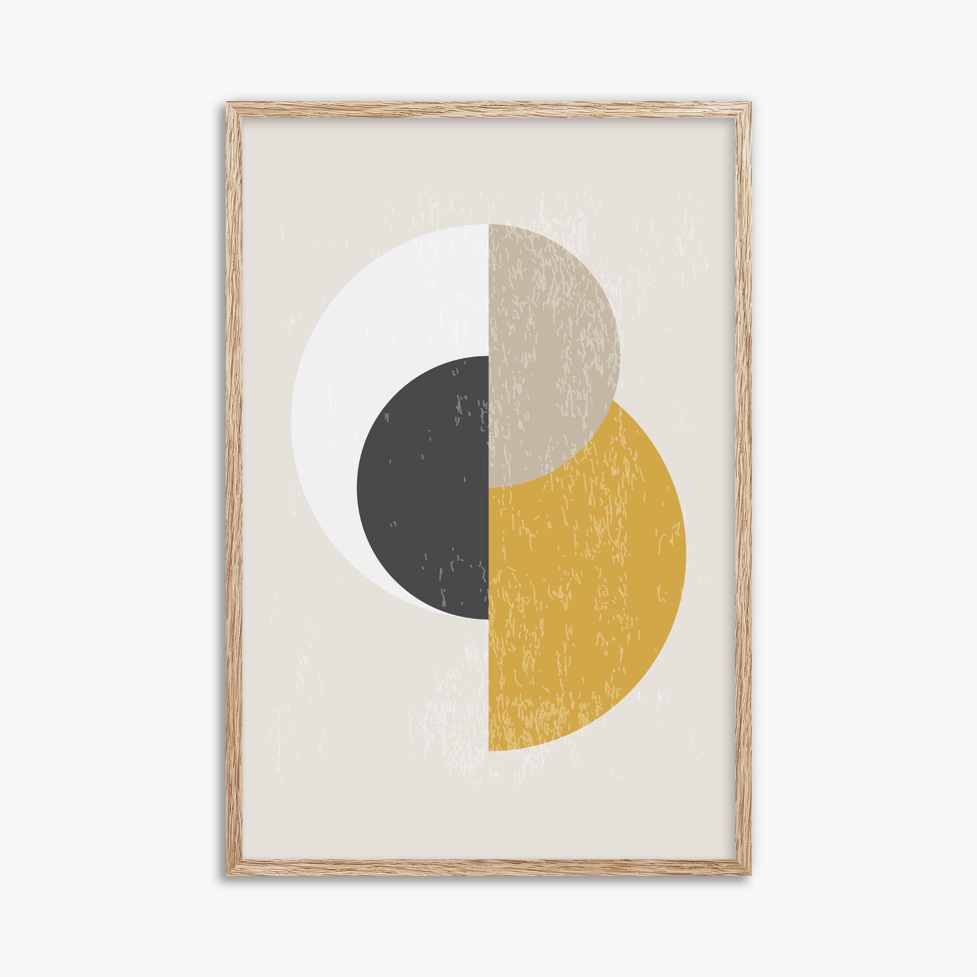 Lunar Phases Balance, 61x91cm Framed Poster With Raw Oak Frame
