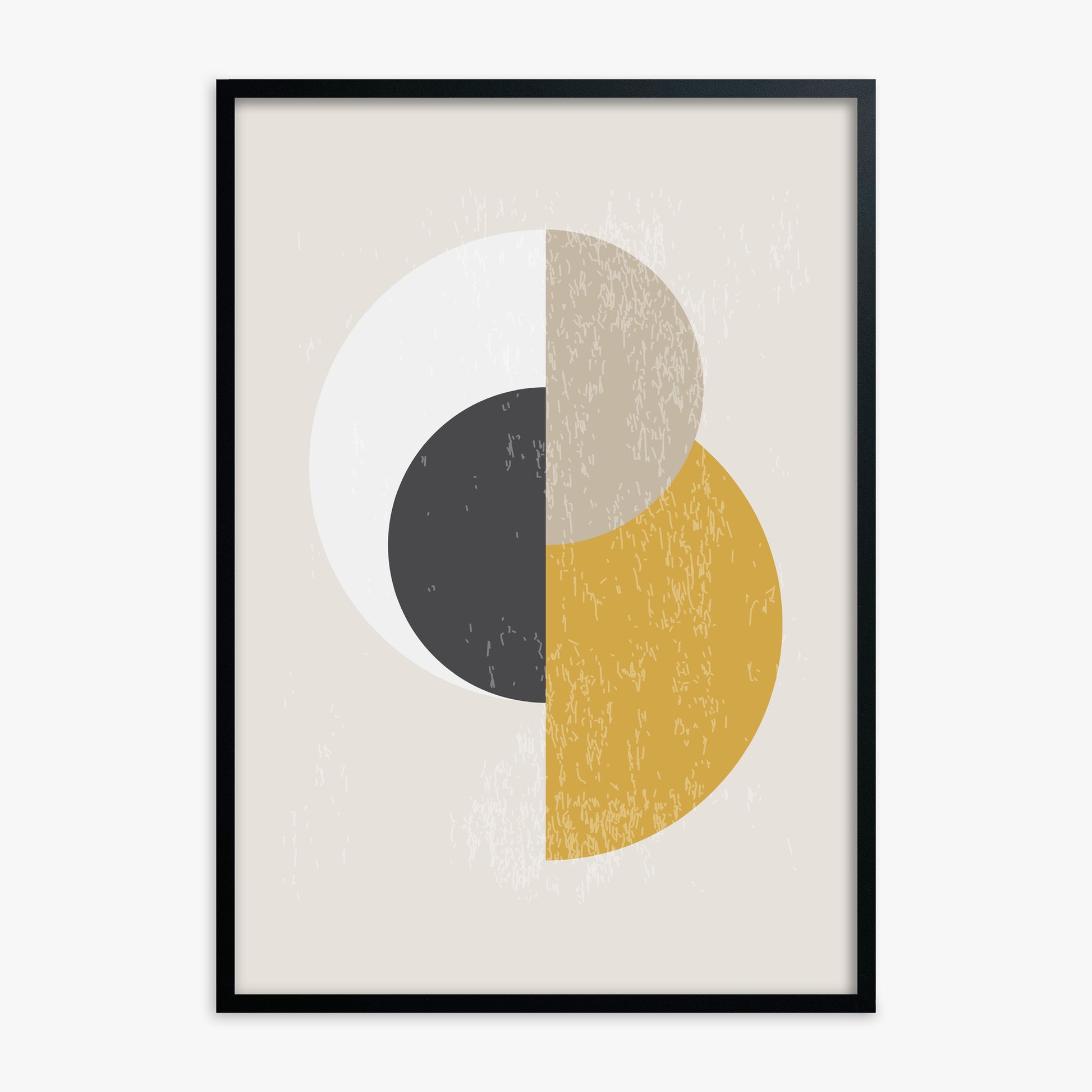 Lunar Phases Balance, Black Framed Poster With Black Frame