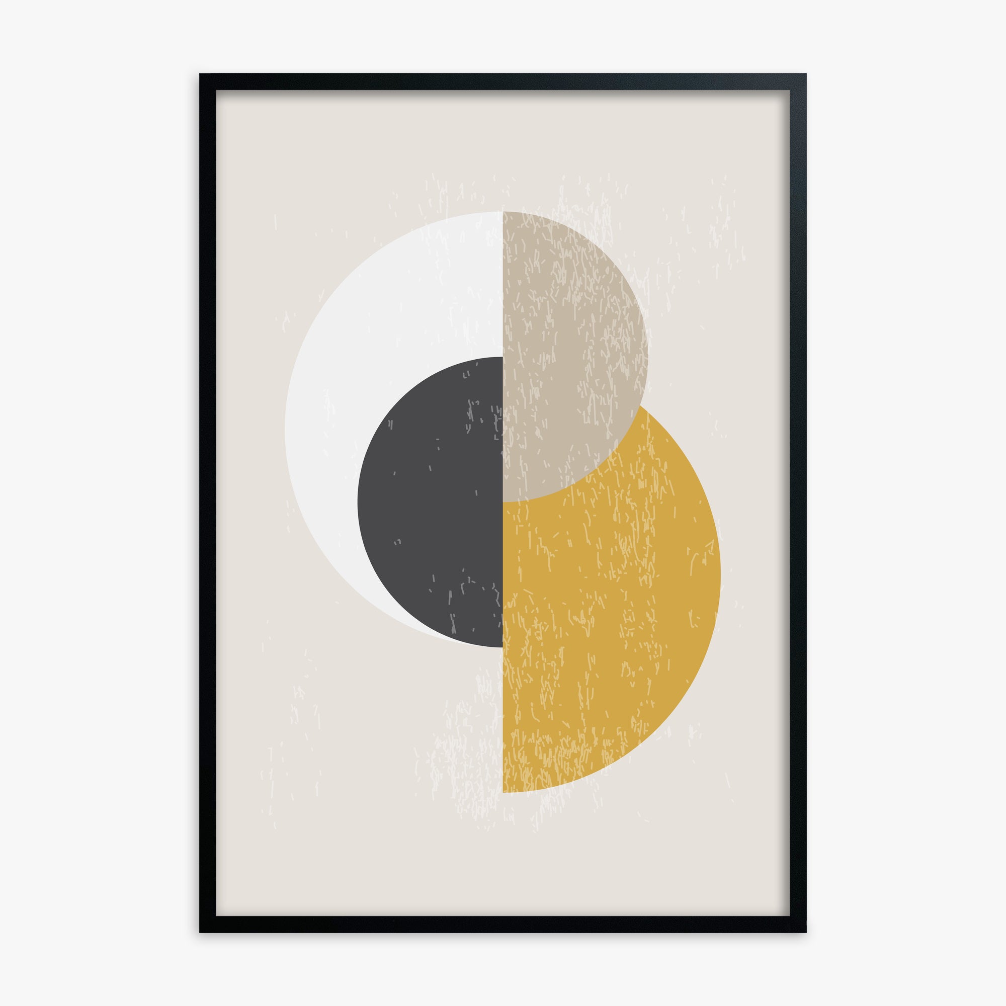 Lunar Phases Balance, Black Framed Poster With Black Frame