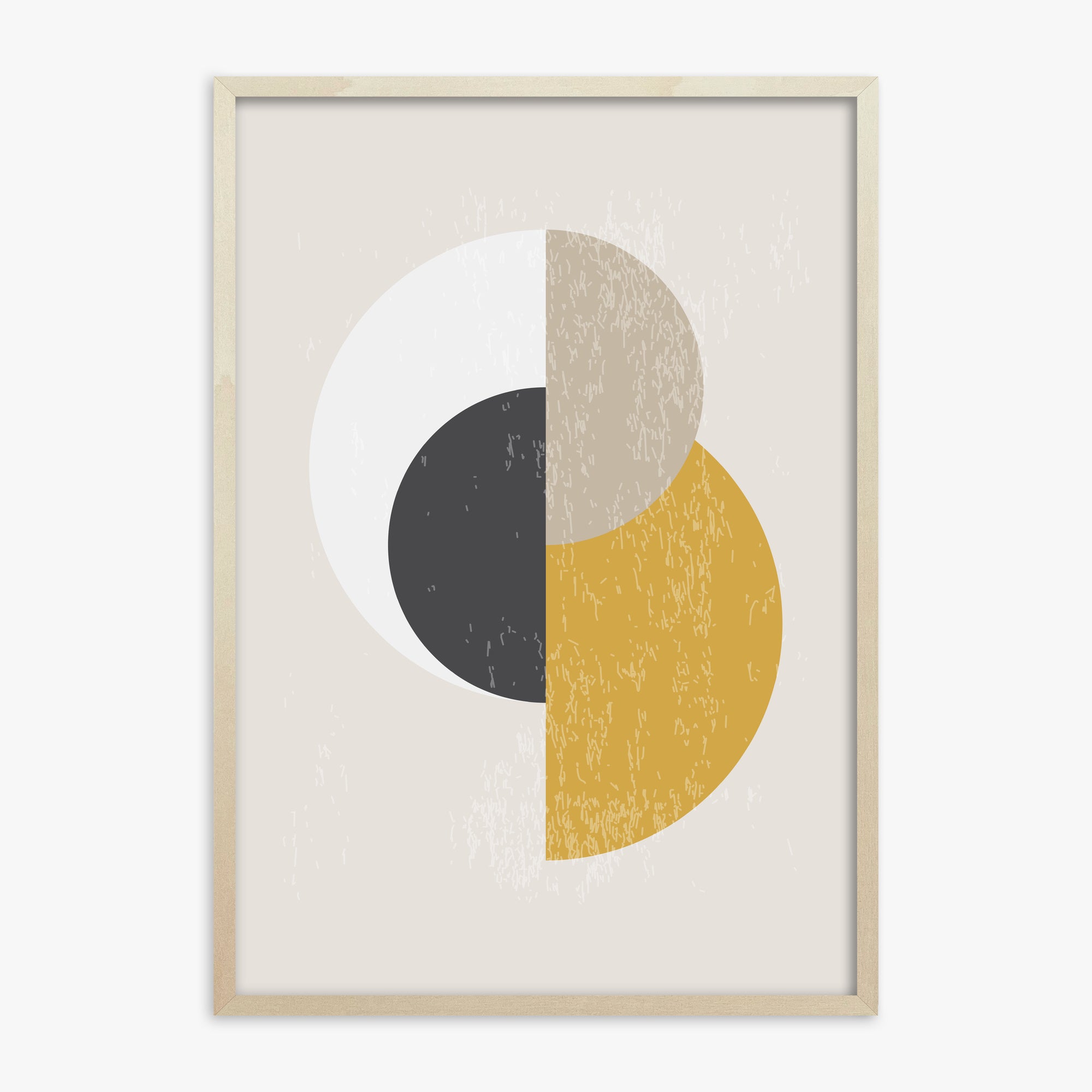 Lunar Phases Balance, 70x100cm Framed Poster With Lime Wood Frame