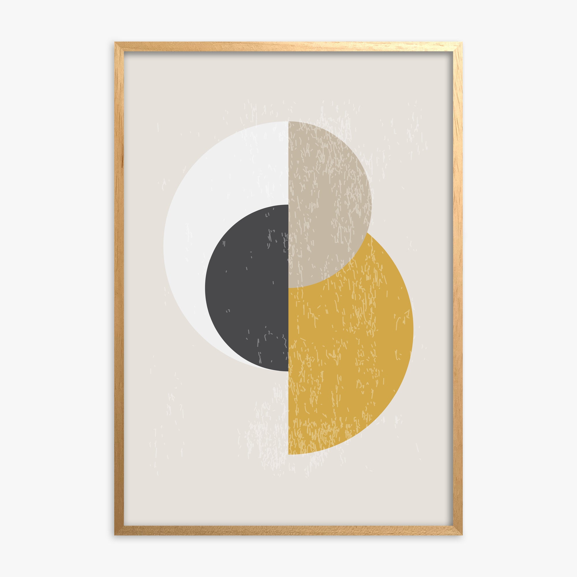 Lunar Phases Balance, Oak Framed Poster With Oak Frame