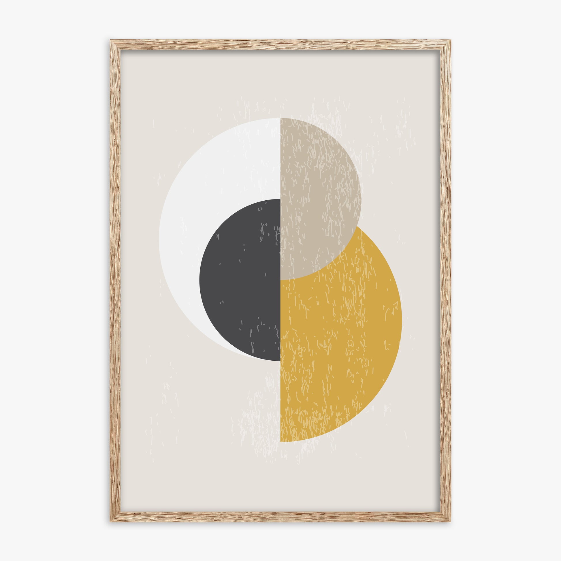 Lunar Phases Balance, 70x100cm Framed Poster With Raw Oak Frame