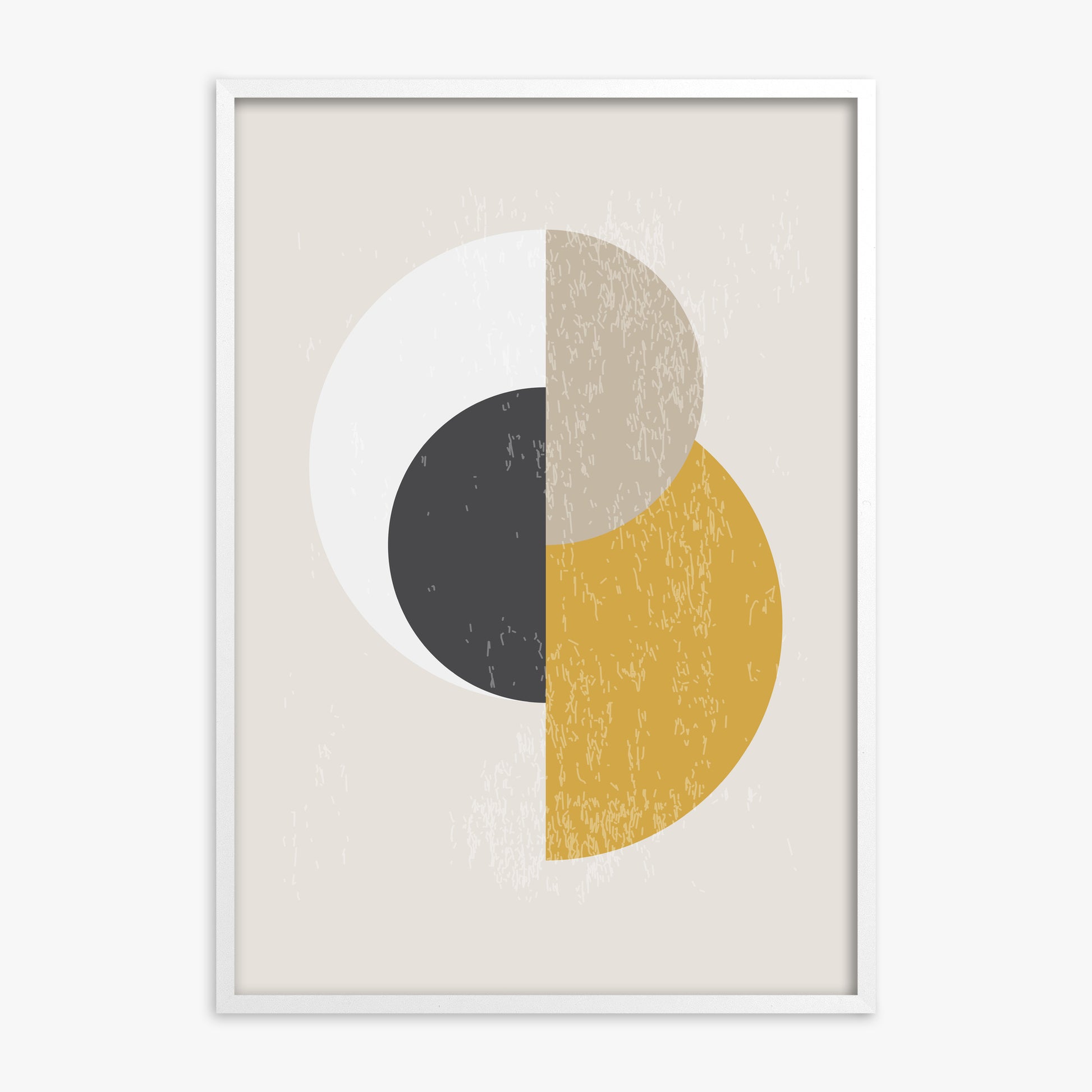 Lunar Phases Balance, White Framed Poster With White Frame