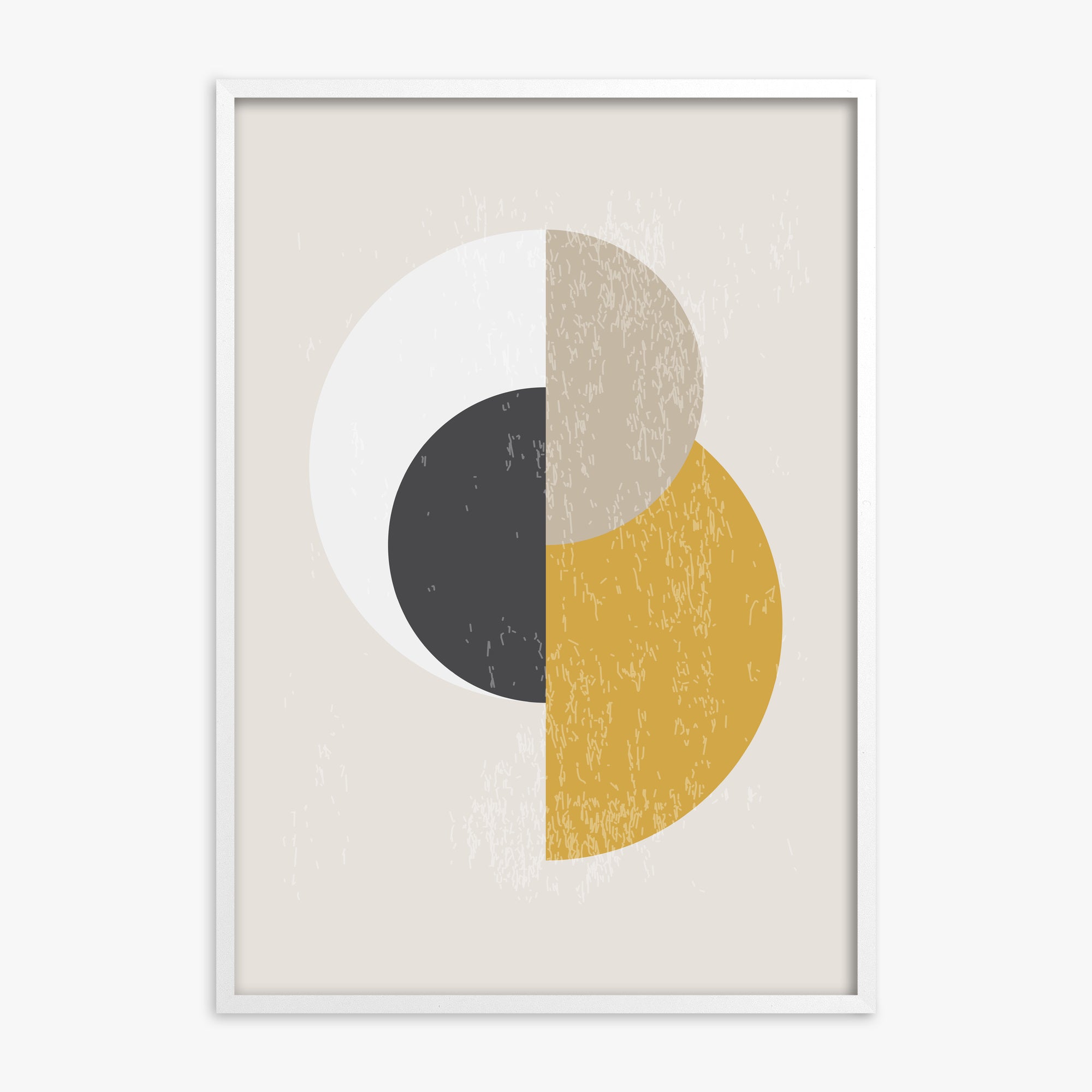 Lunar Phases Balance, White Framed Poster With White Frame