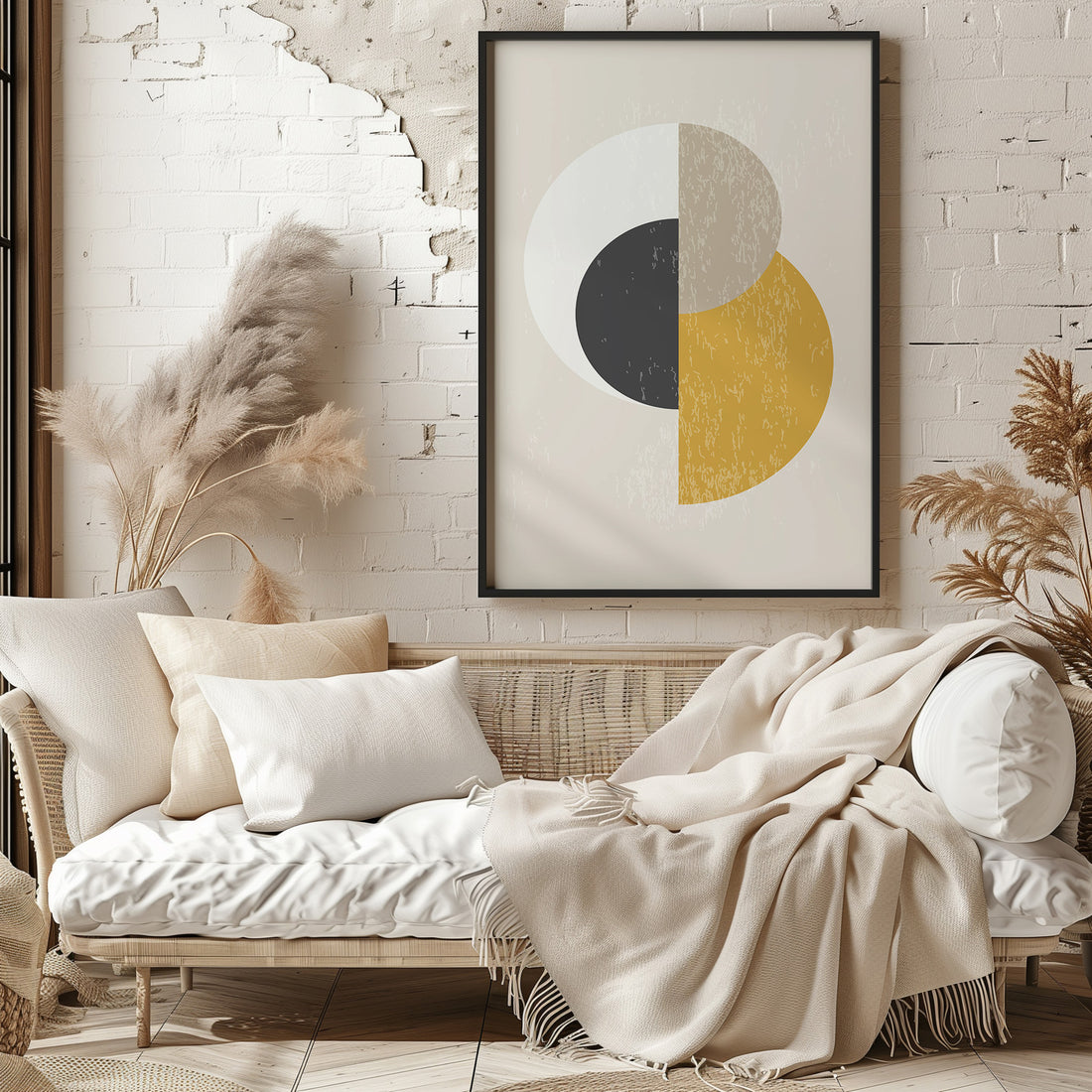 Lunar Phases Balance, 50x70cm Framed Poster With Black Frame