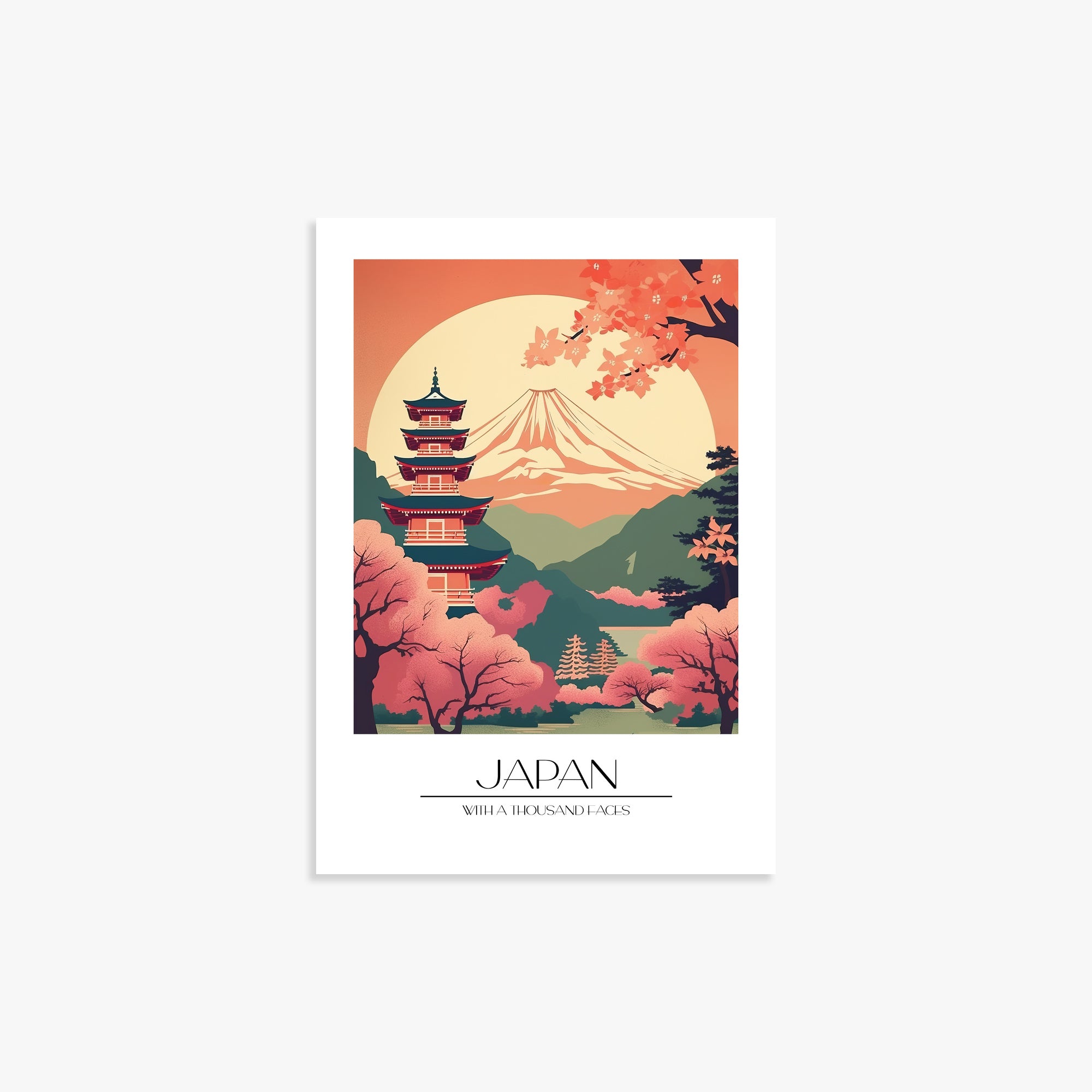 Cherry Blossom Fuji Vista, 21x30cm Poster Unframed