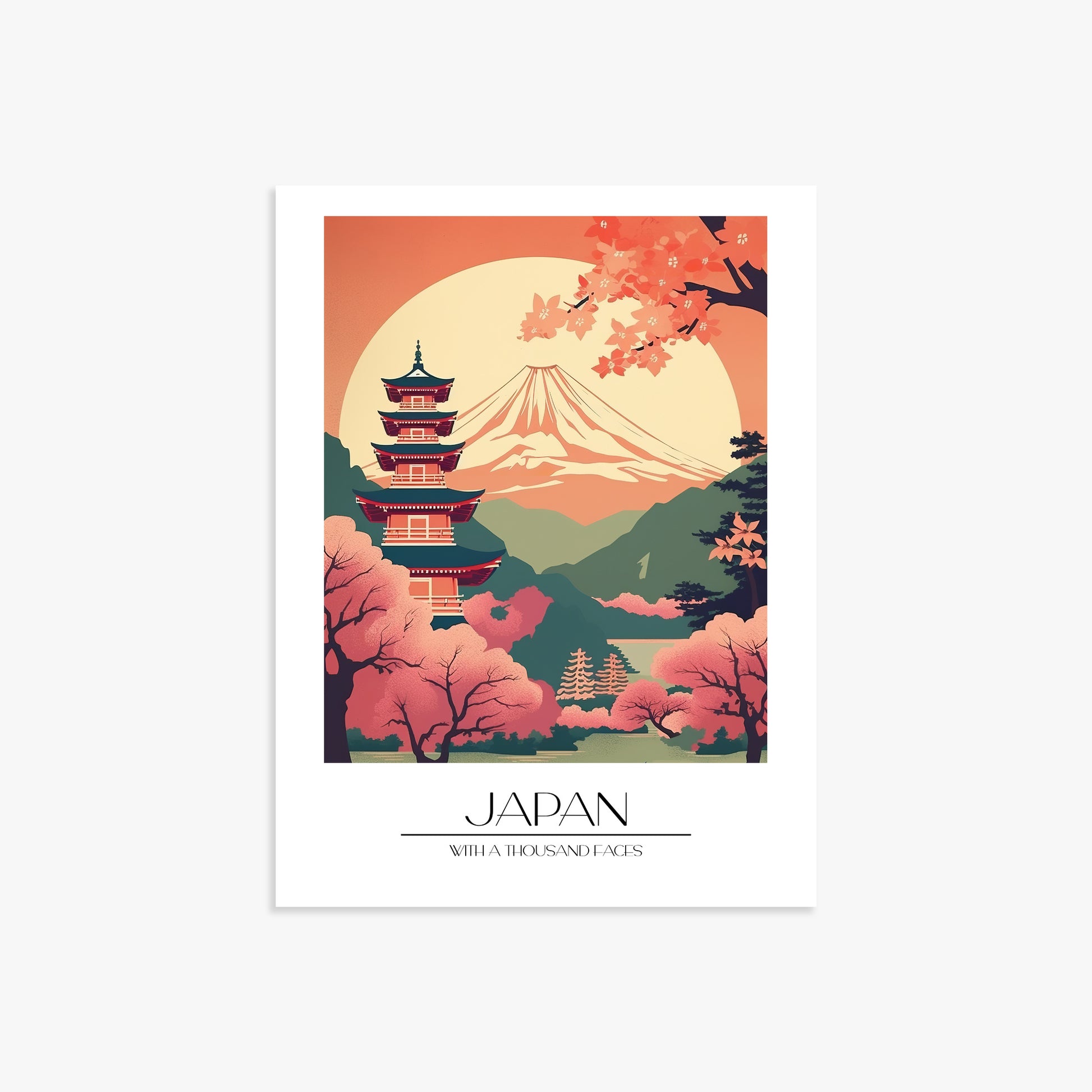Cherry Blossom Fuji Vista, 30x40cm Poster Unframed