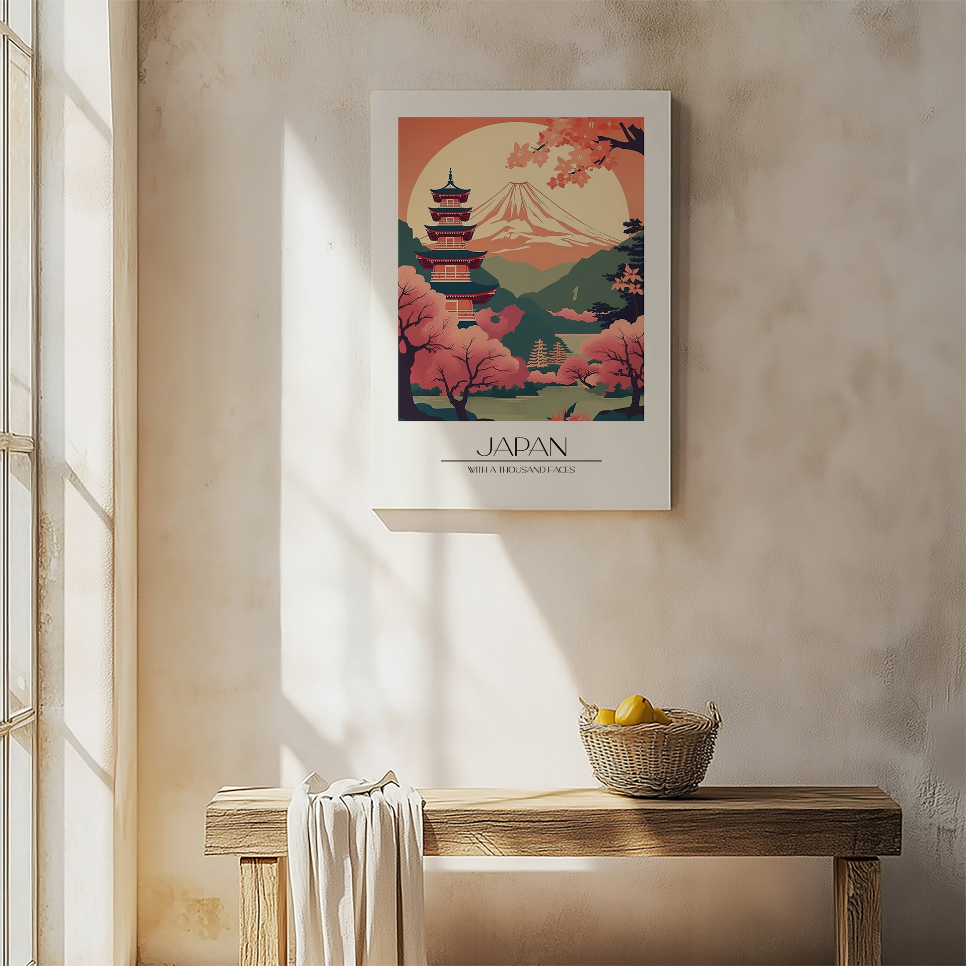 Design Concept No. 54 for Cherry Blossom Fuji Vista Modern Satin Canvas Poster Art
