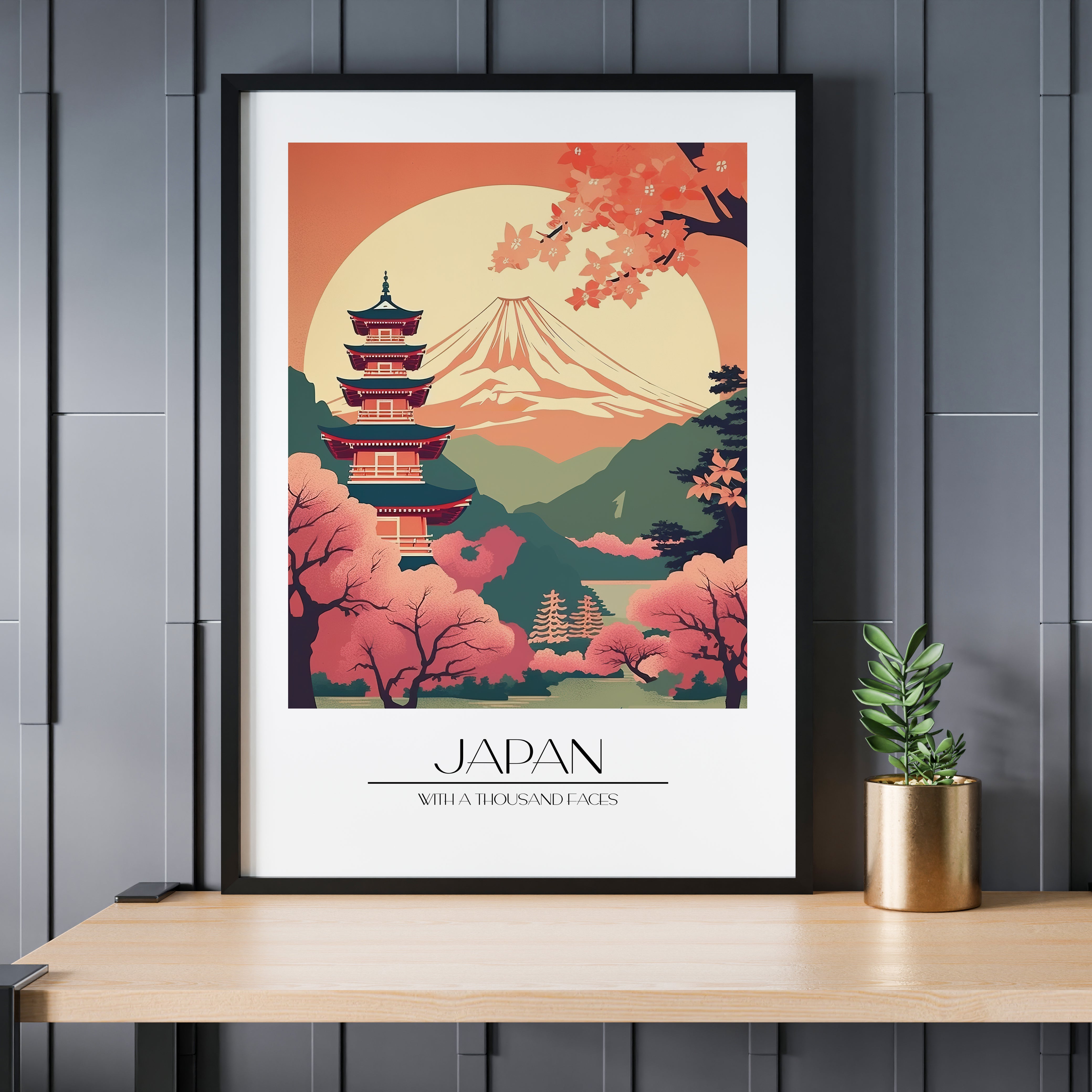 Design Concept No. 24 for Cherry Blossom Fuji Vista Modern Poster Art