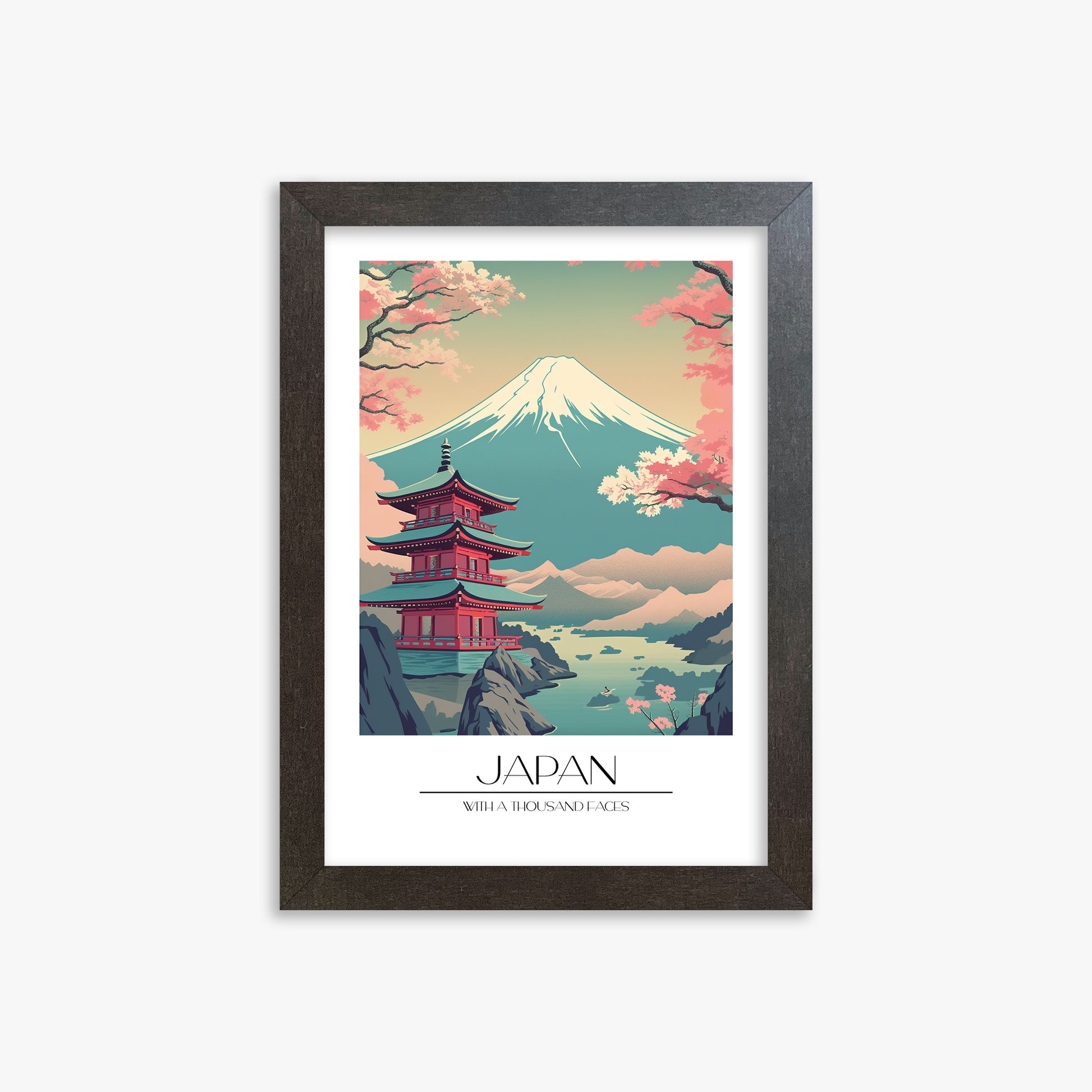 Serenity of Fuji, 21x30cm Framed Poster With Espresso Frame