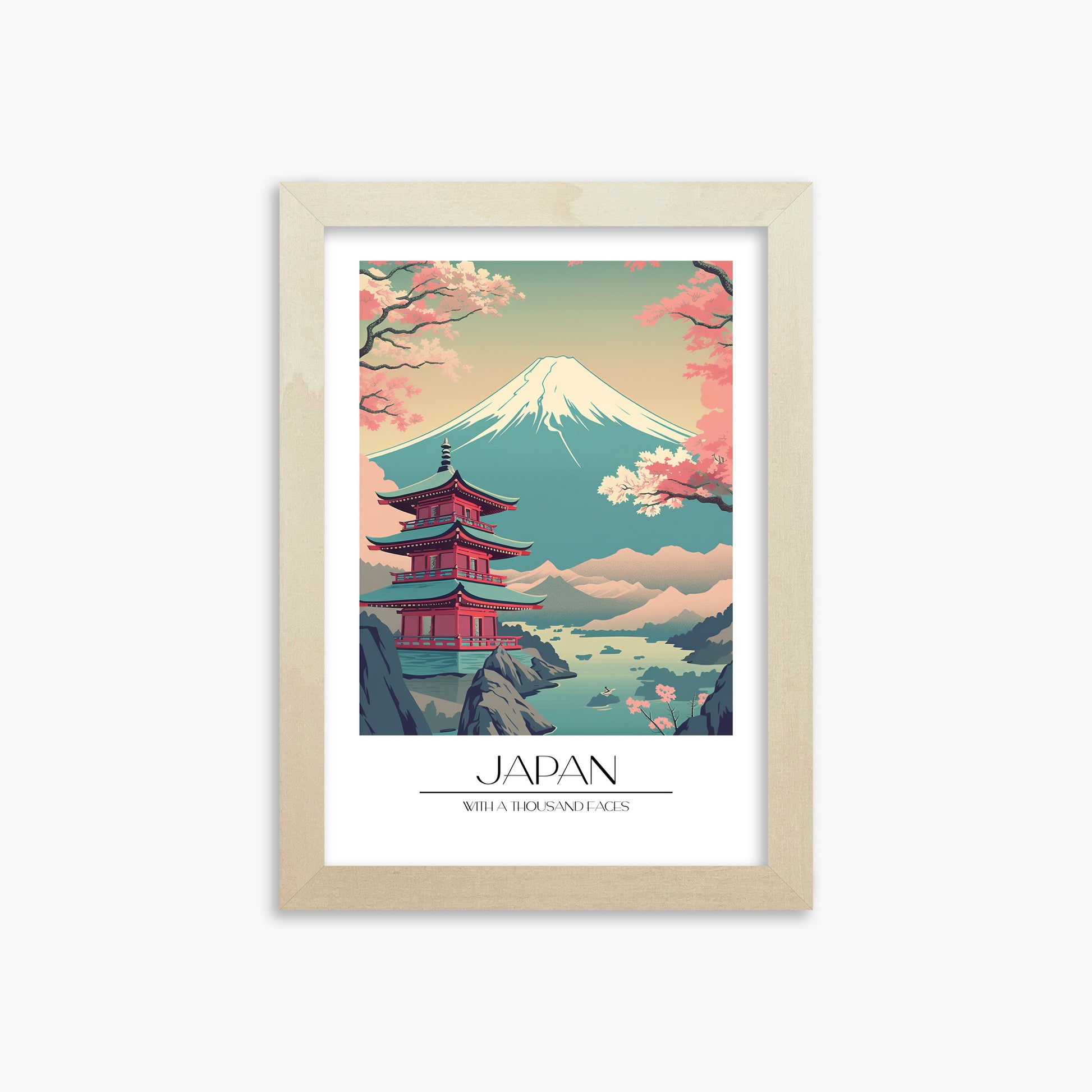 Serenity of Fuji, 21x30cm Framed Poster With Lime Wood Frame