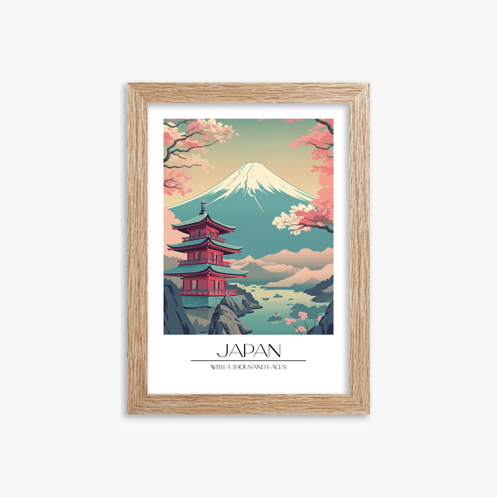 Serenity of Fuji, 21x30cm Framed Poster With Raw Oak Frame