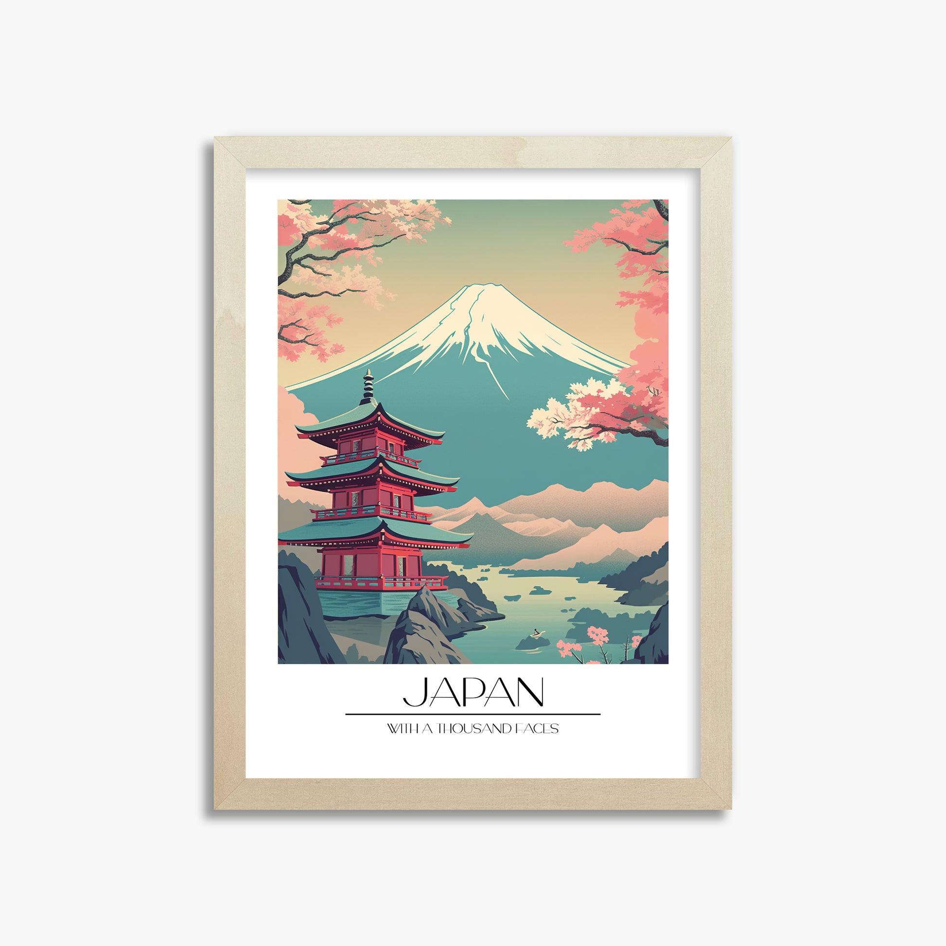 Serenity of Fuji, 30x40cm Framed Poster With Lime Wood Frame