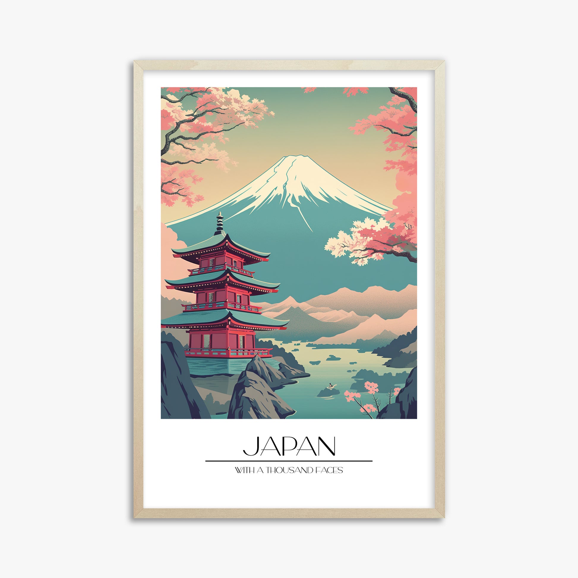 Serenity of Fuji, 61x91cm Framed Poster With Lime Wood Frame